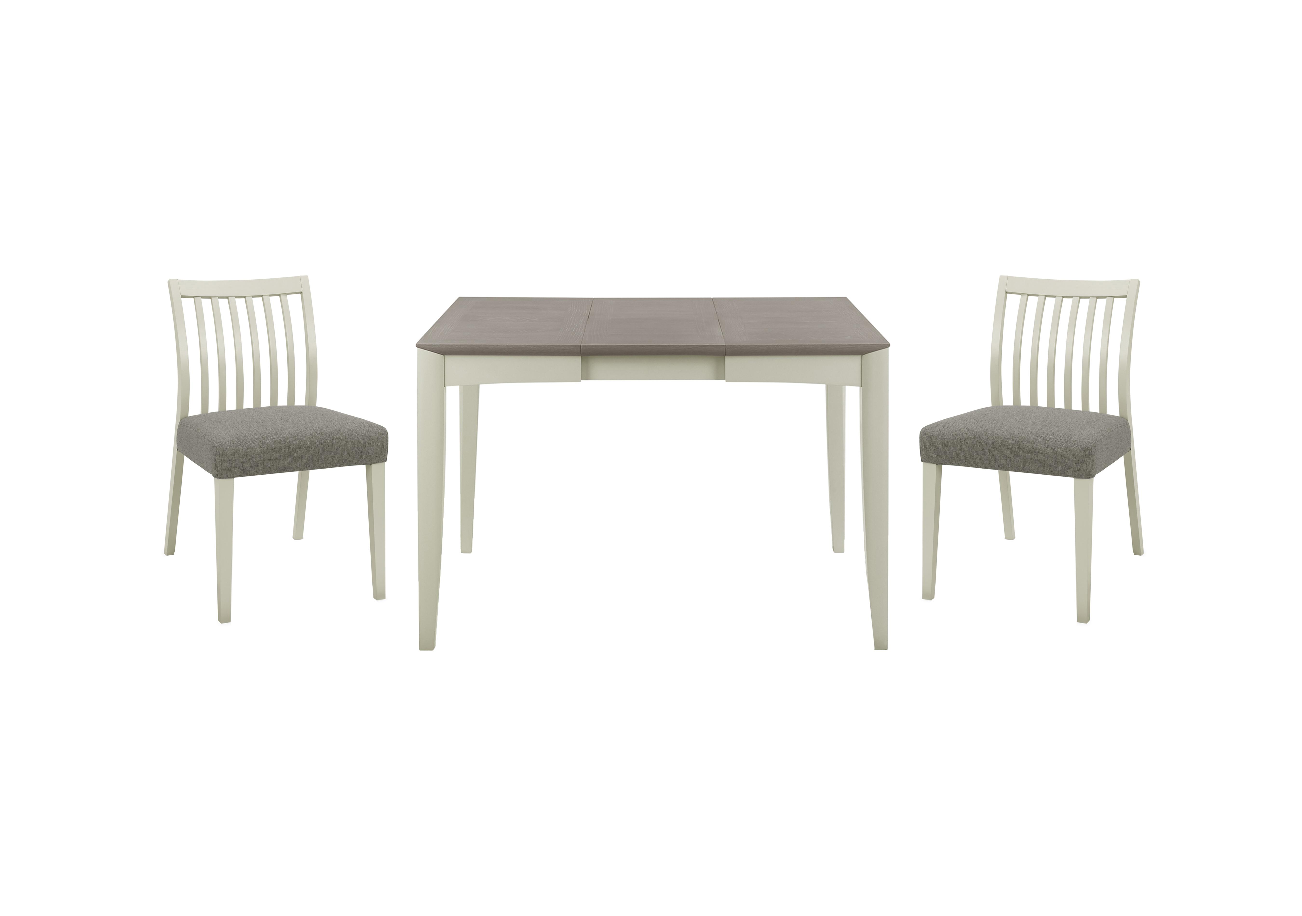 Skye Small Table and 2 Slatted Chairs in Two Tone/Titanium on Furniture Village