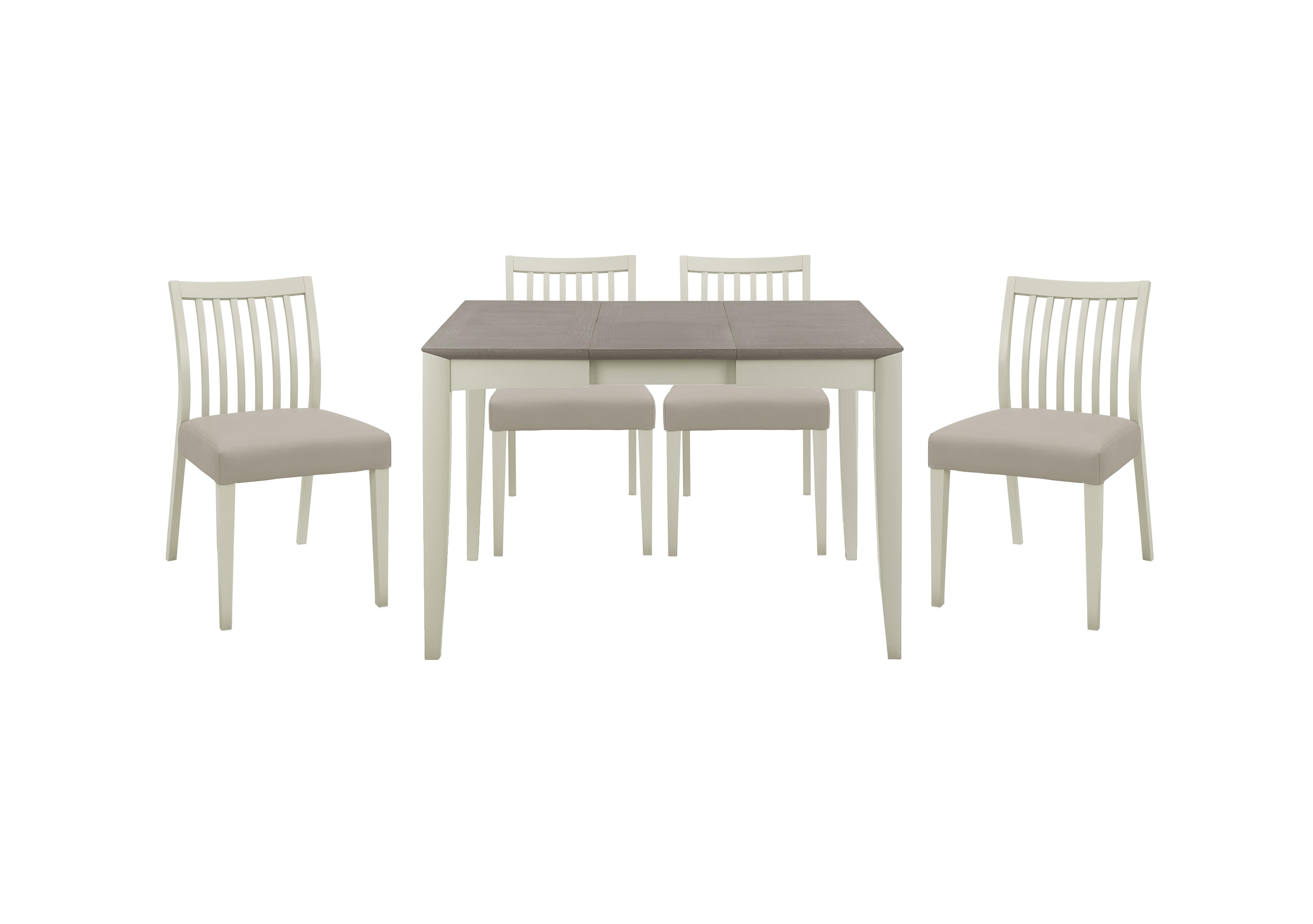 Skye Small Table and 4 Slatted Chairs in Two Tone/Grey on Furniture Village