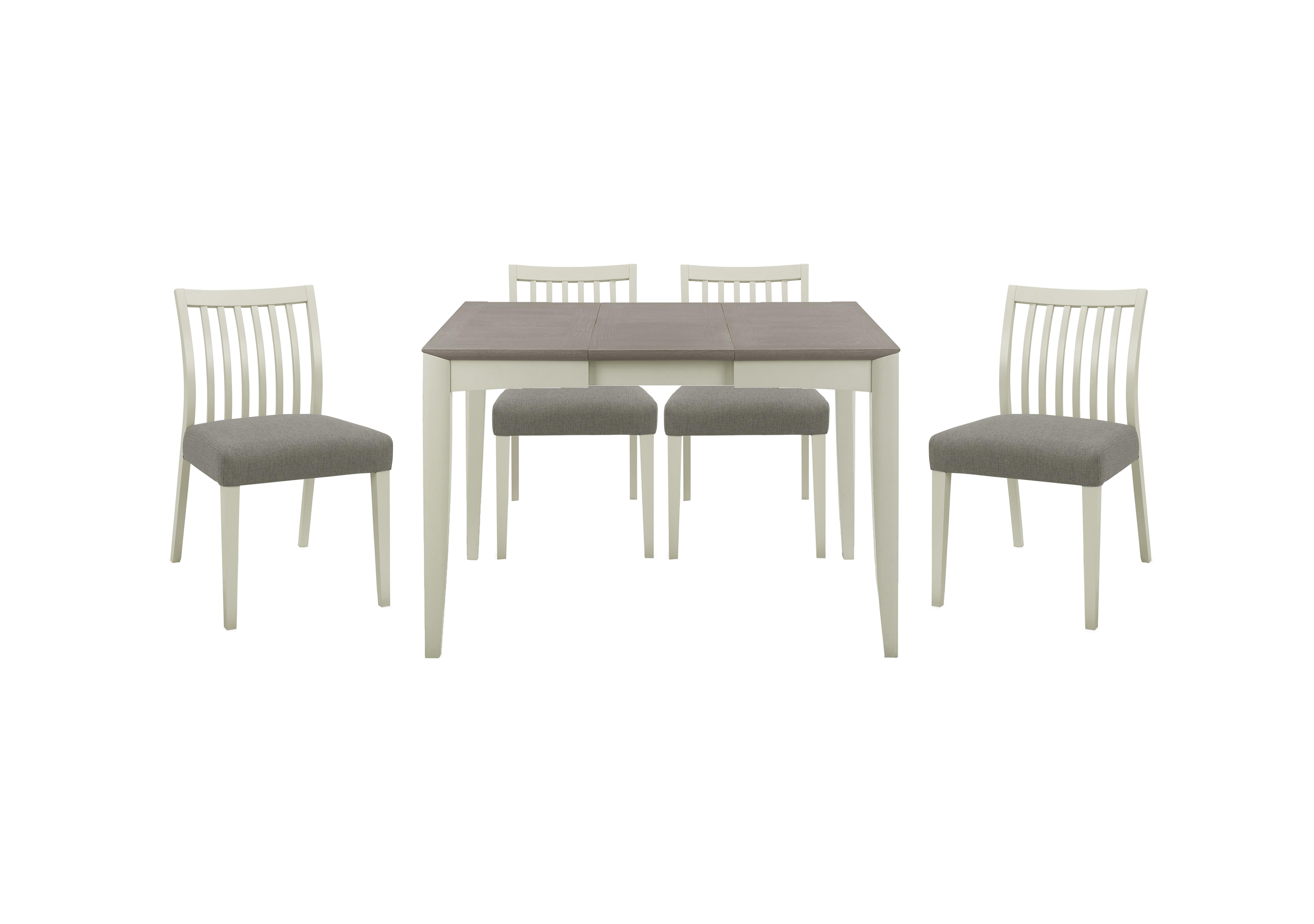 Skye Small Table and 4 Slatted Chairs in Two Tone/Titanium on Furniture Village