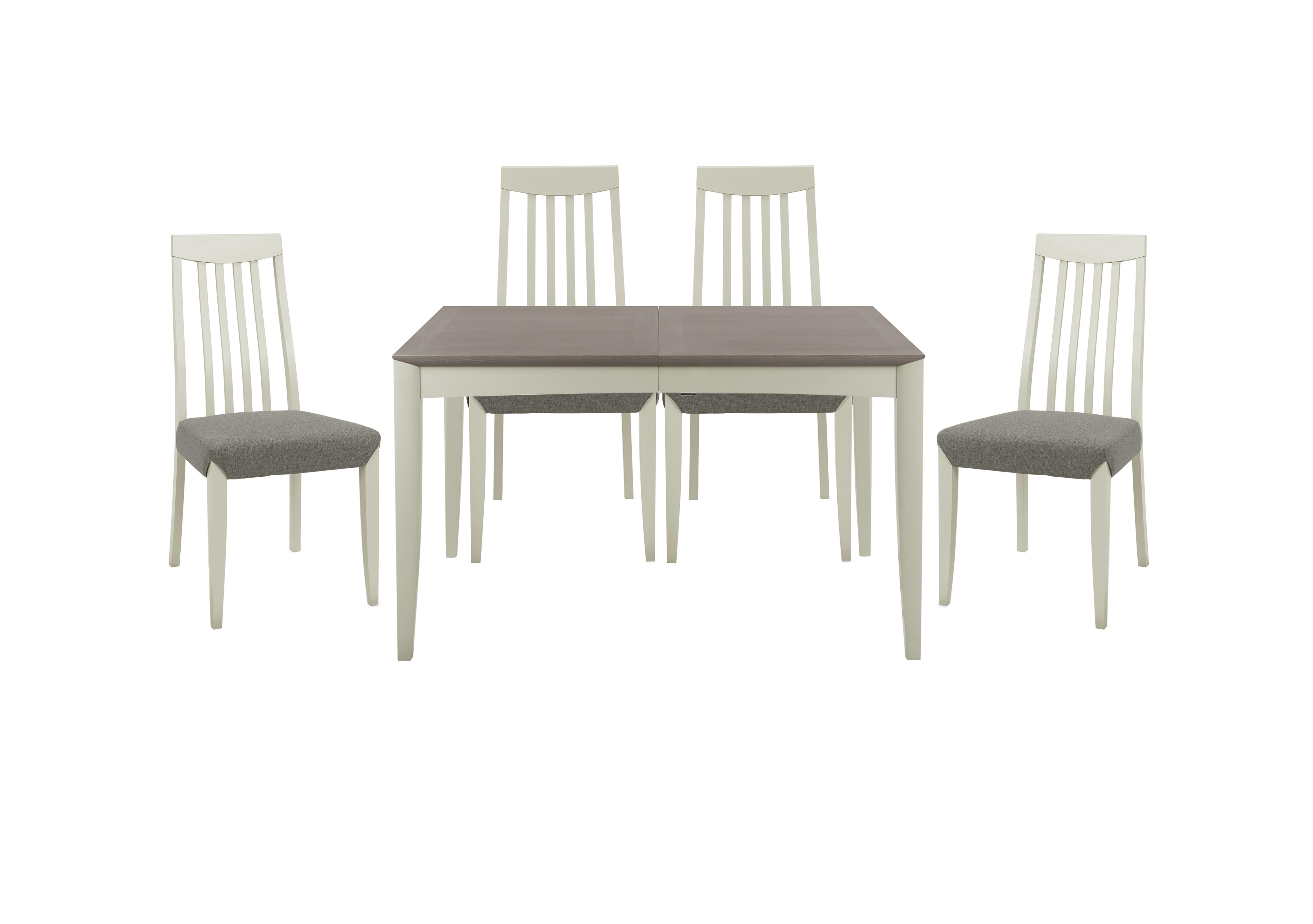 Skye Medium Table and 4 Tall Chairs in Two Tone/Titanium on Furniture Village