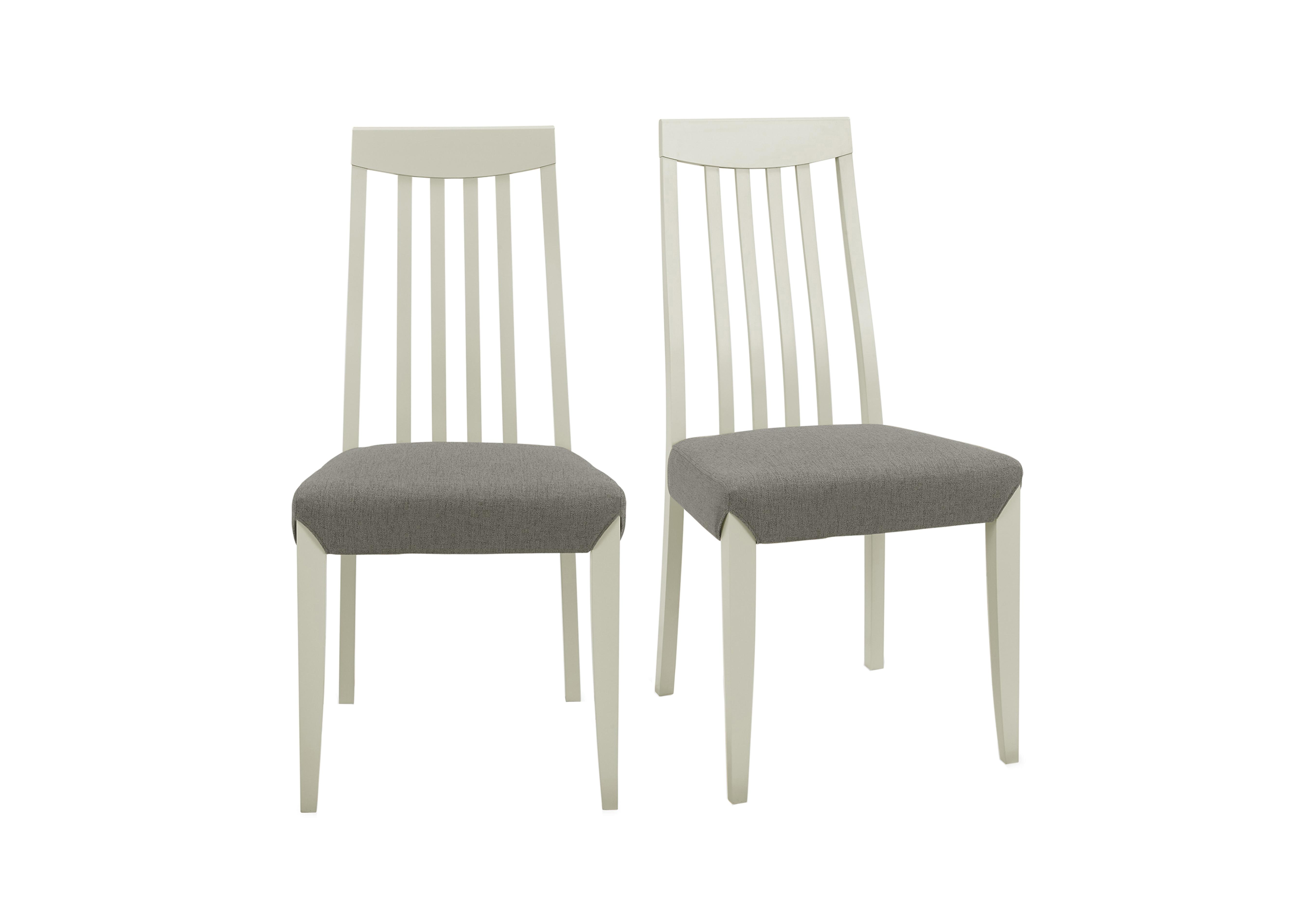 Skye Pair of Tall Slatted Chairs in Two Tone/Titanium on Furniture Village