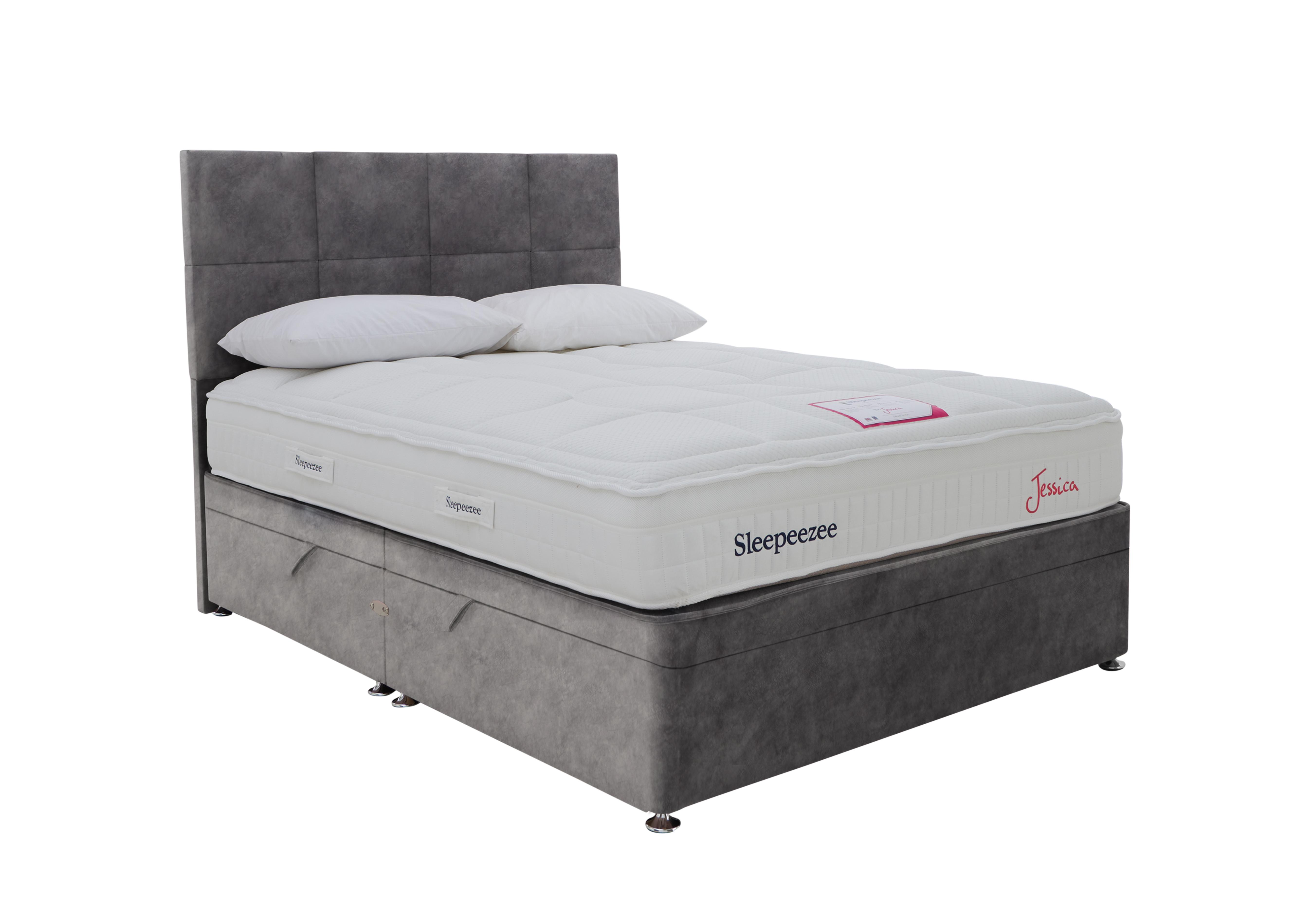 Jessica Side Ottoman Divan Set in Dapple Silver on Furniture Village