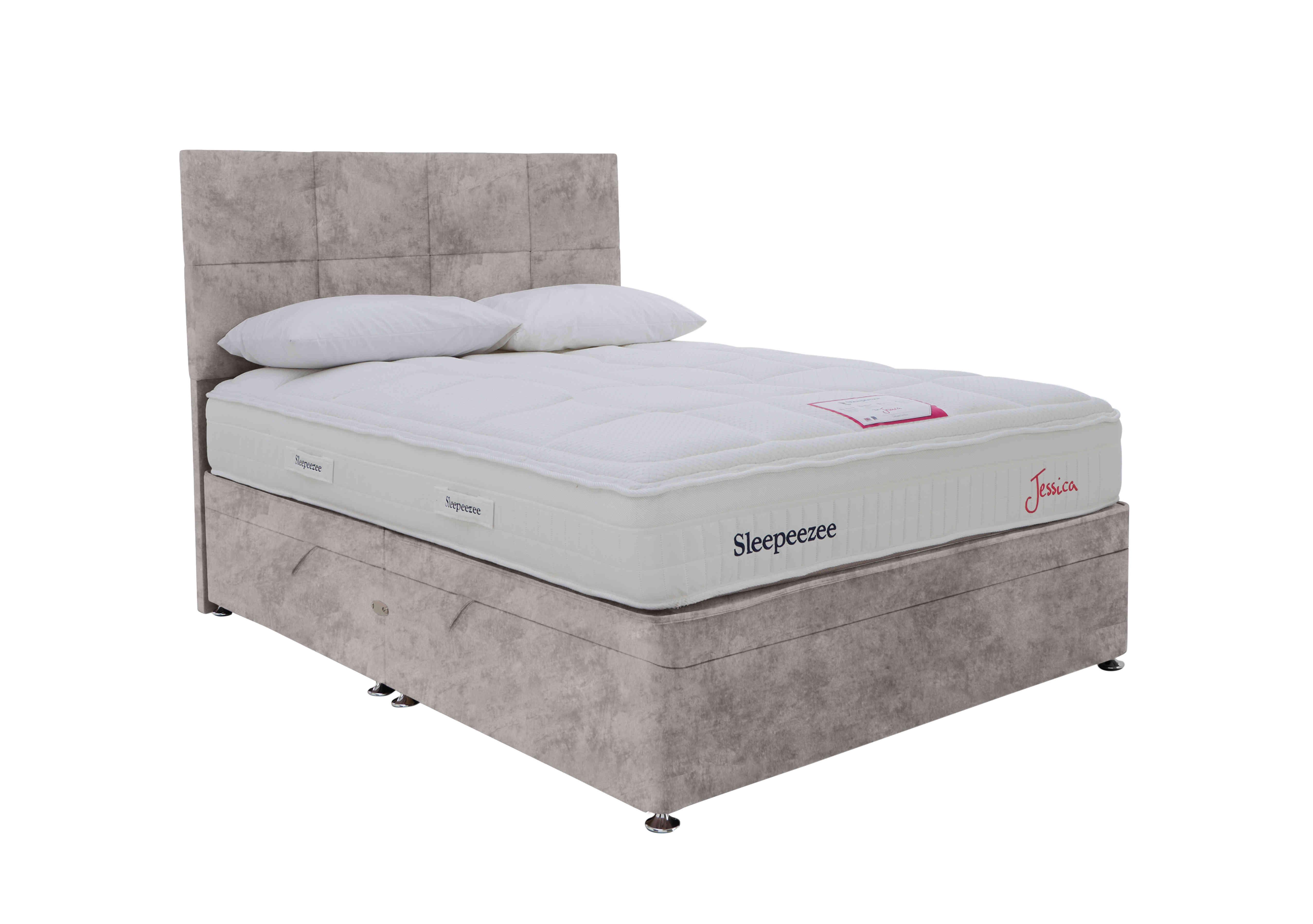 Jessica Side Ottoman Divan Set in Daytona Silver on Furniture Village