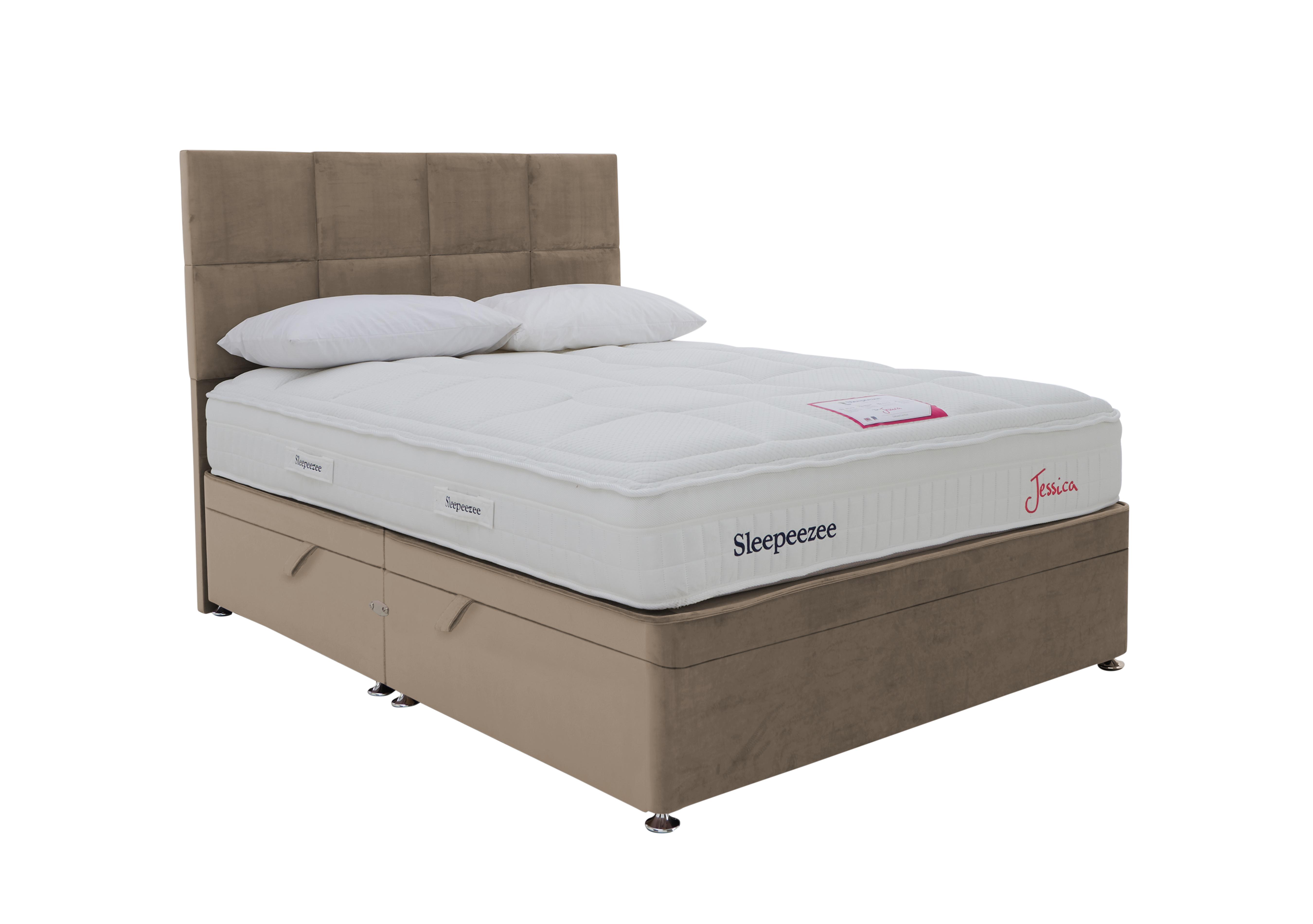 Jessica Side Ottoman Divan Set in Plush Beige on Furniture Village