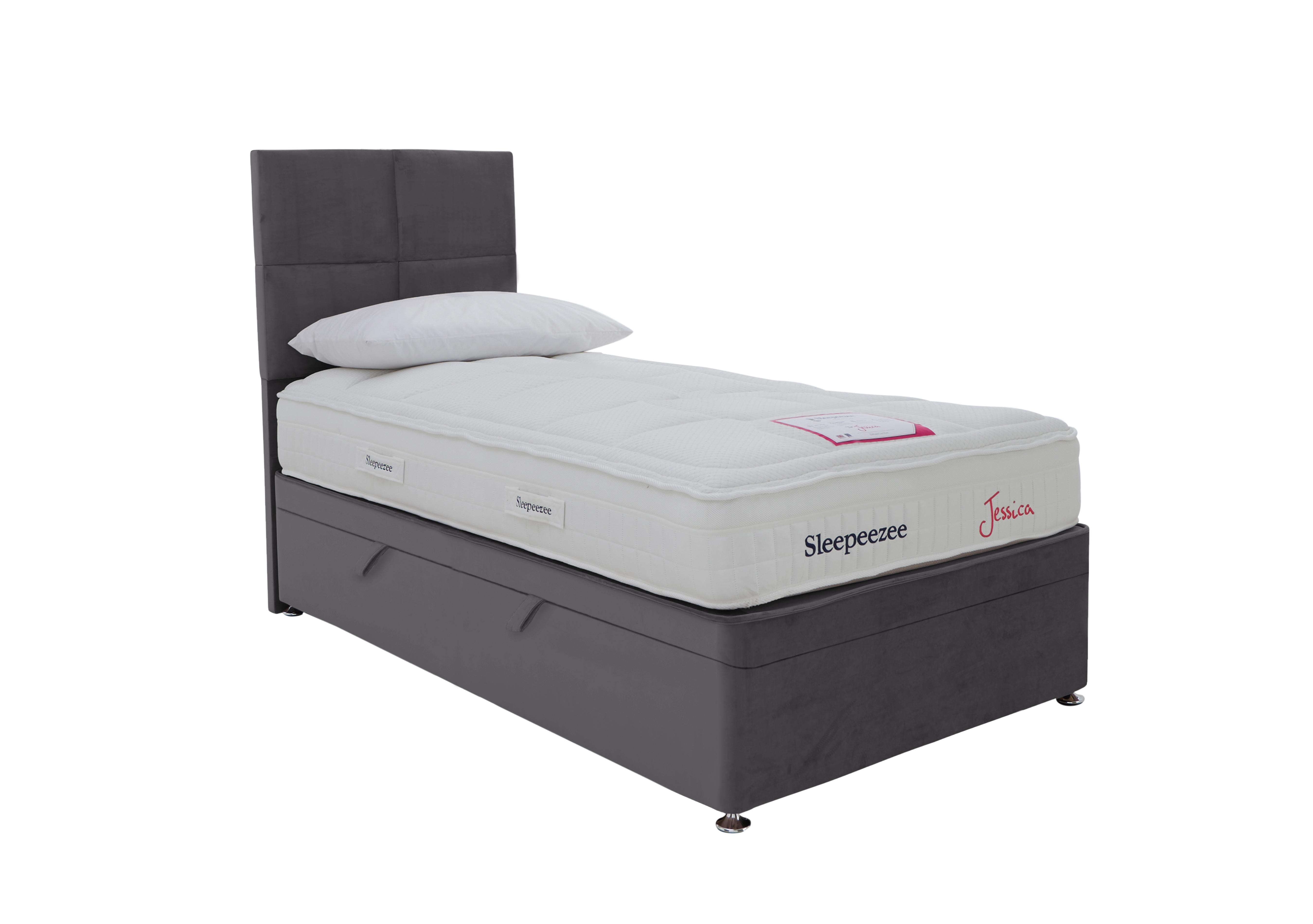Jessica Side Ottoman Divan Set in Plush Dark Grey on Furniture Village