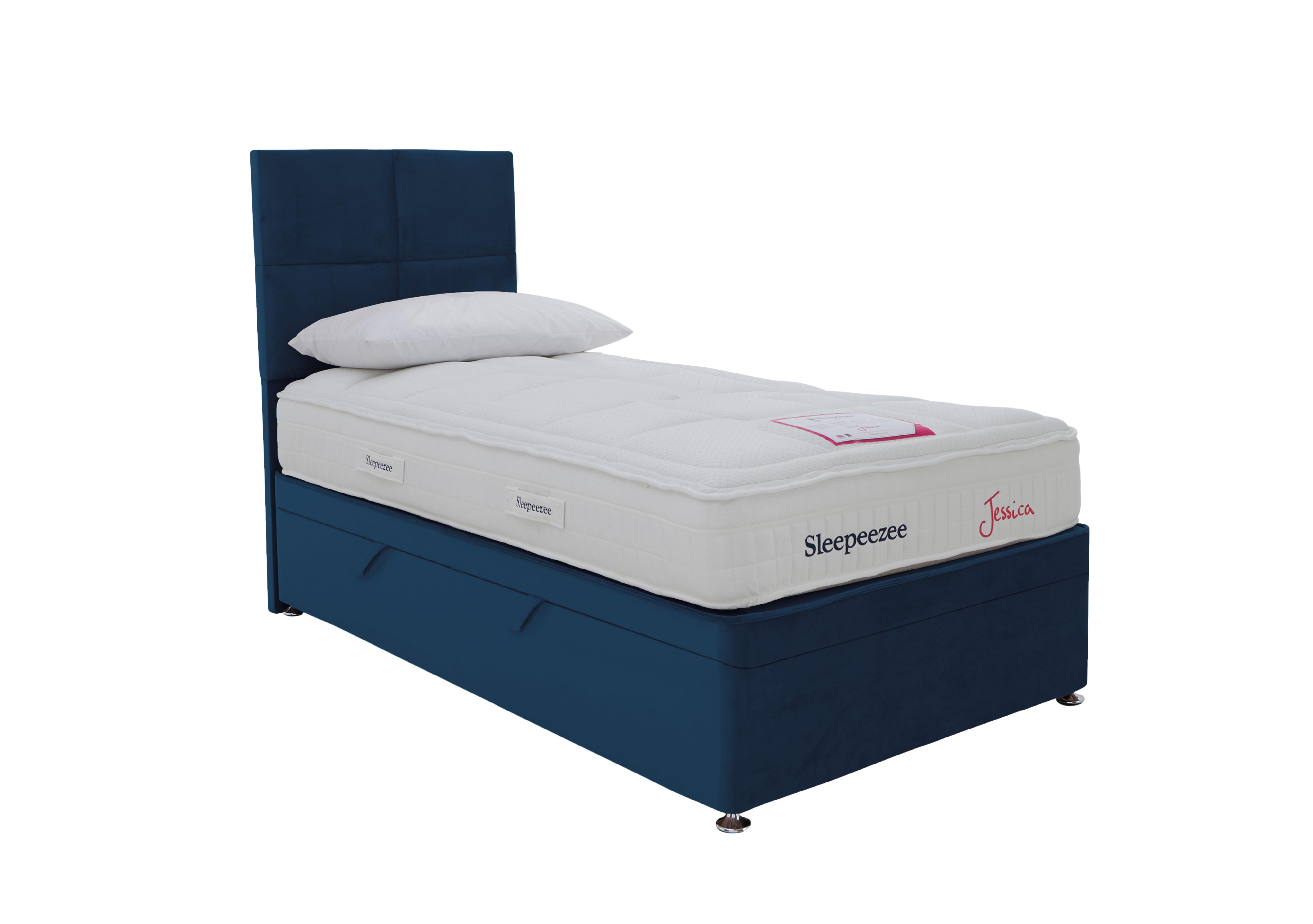 Jessica Side Ottoman Divan Set in Plush Navy on Furniture Village