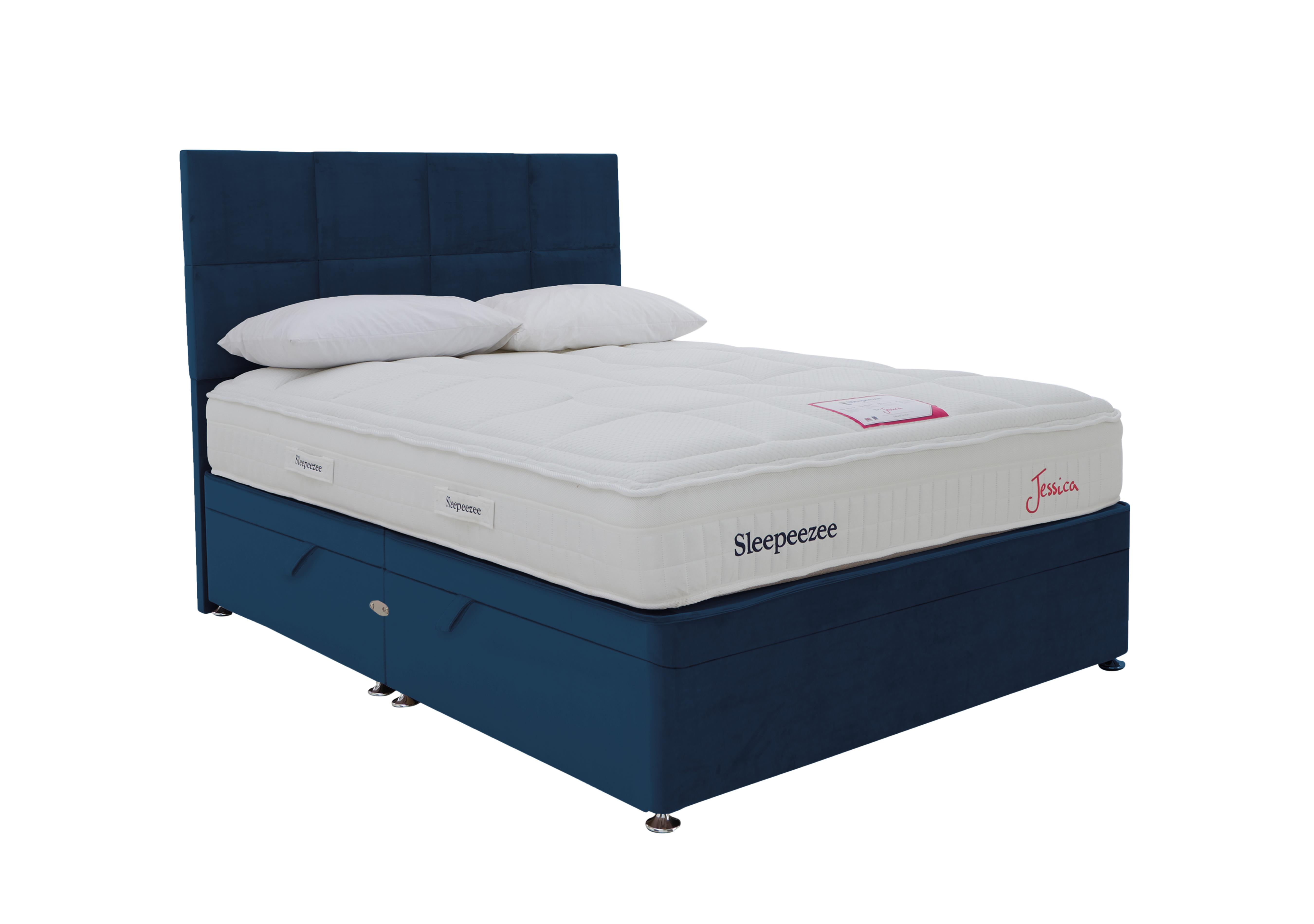 Jessica Side Ottoman Divan Set in Plush Navy on Furniture Village
