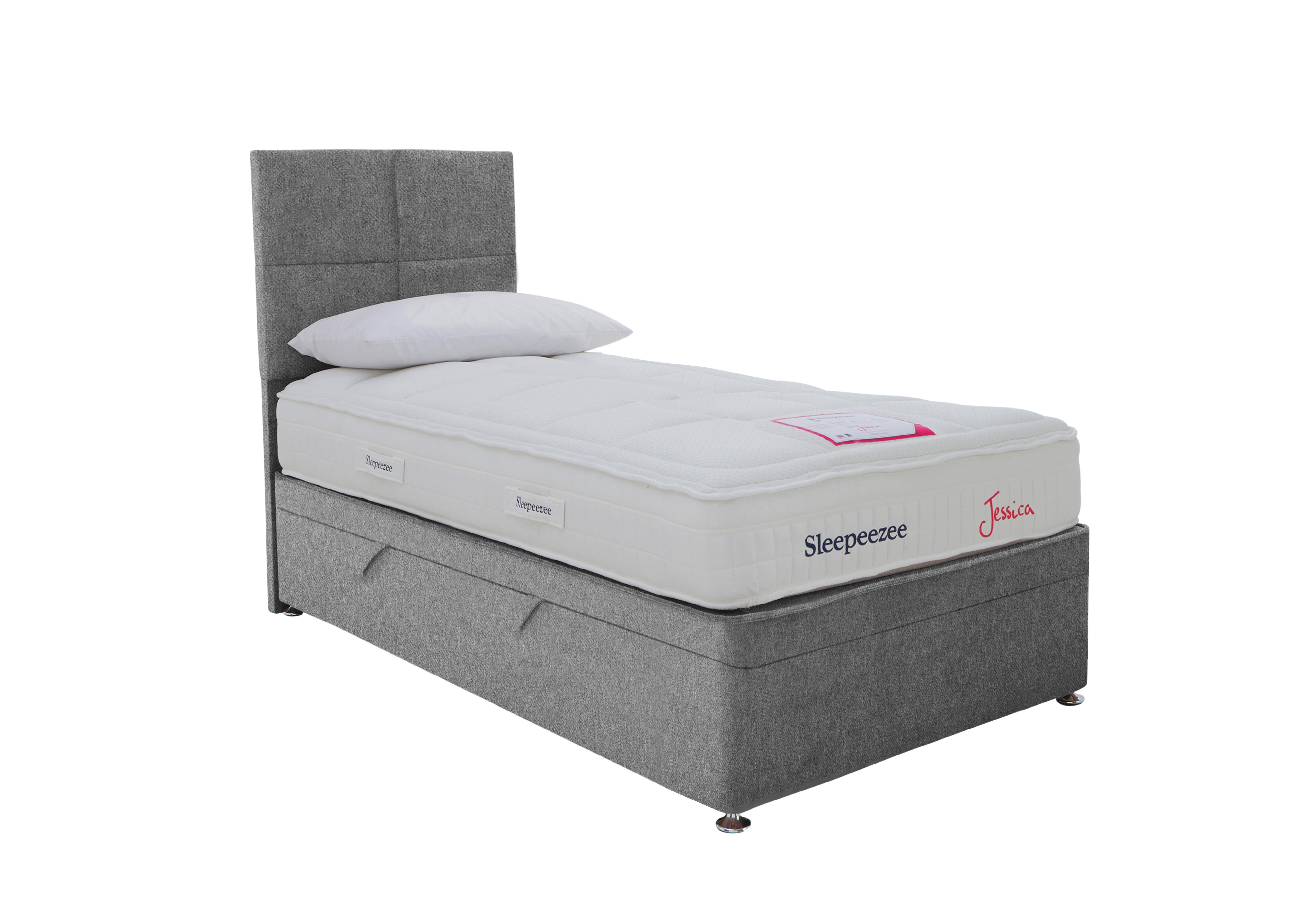 Jessica Side Ottoman Divan Set in Tweed 803 Grey on Furniture Village