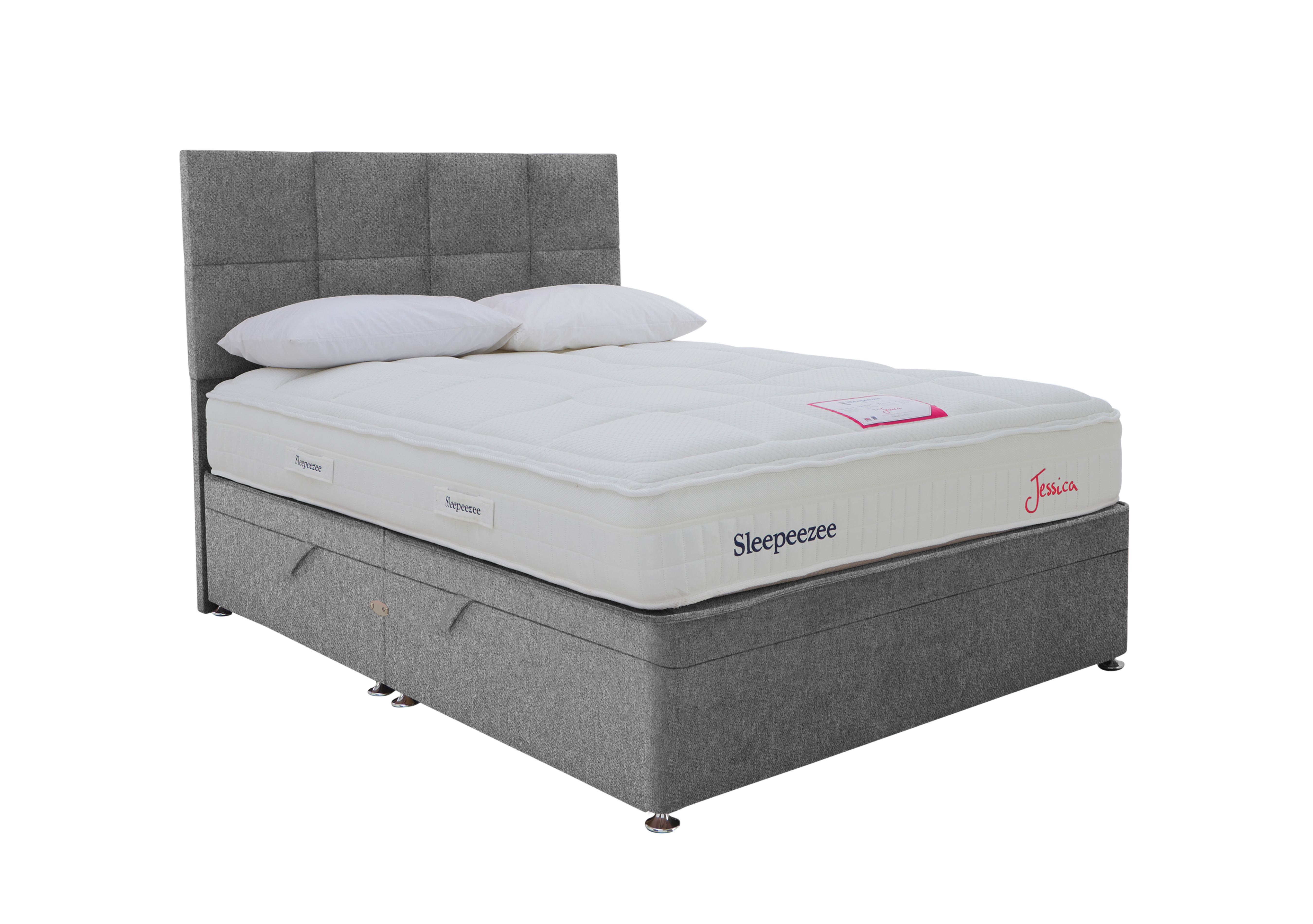 Jessica Side Ottoman Divan Set in Tweed 803 Grey on Furniture Village