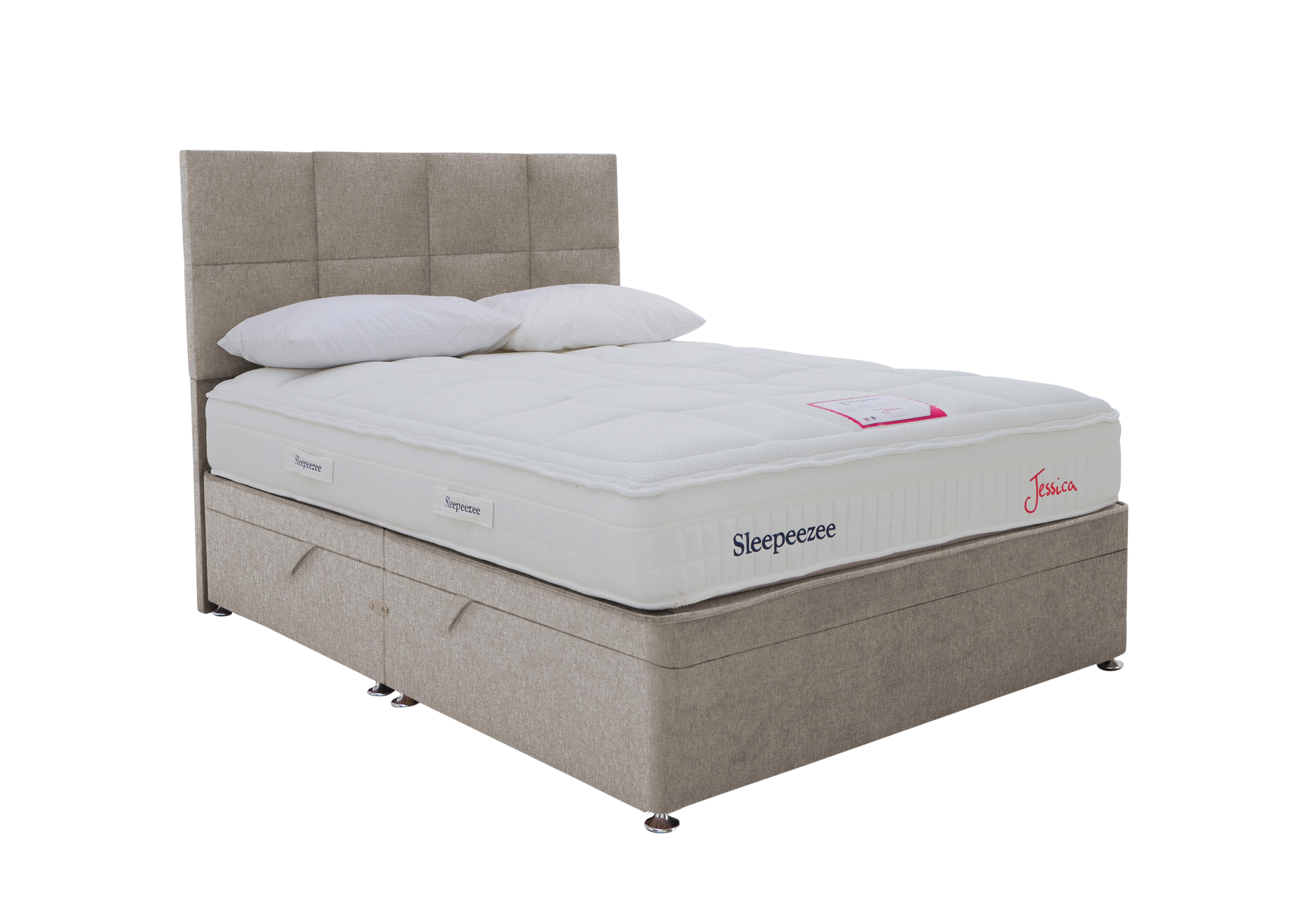 Jessica Side Ottoman Divan Set in Tweed 805 Stone on Furniture Village