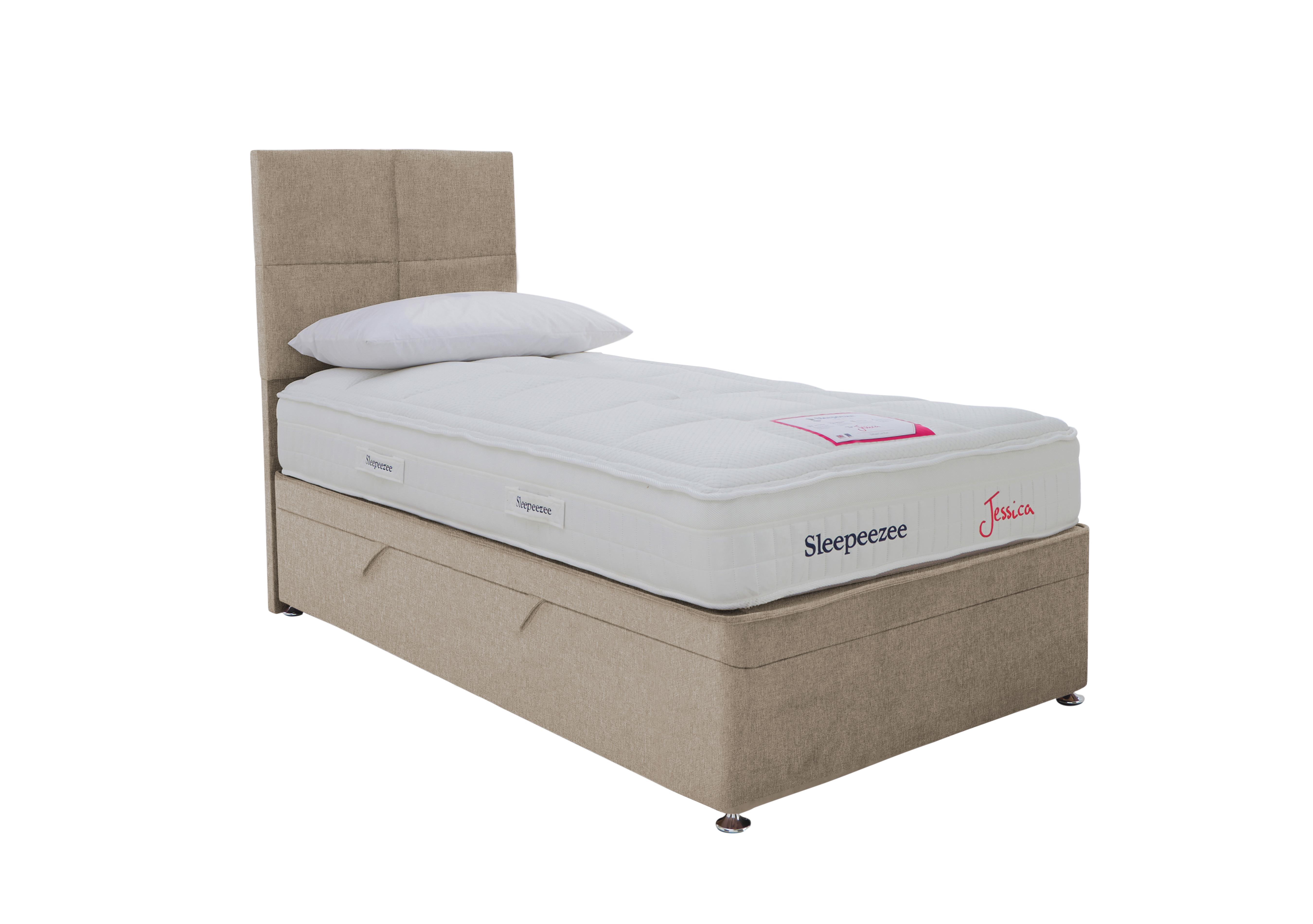 Jessica Side Ottoman Divan Set in Tweed 901 Biscuit on Furniture Village