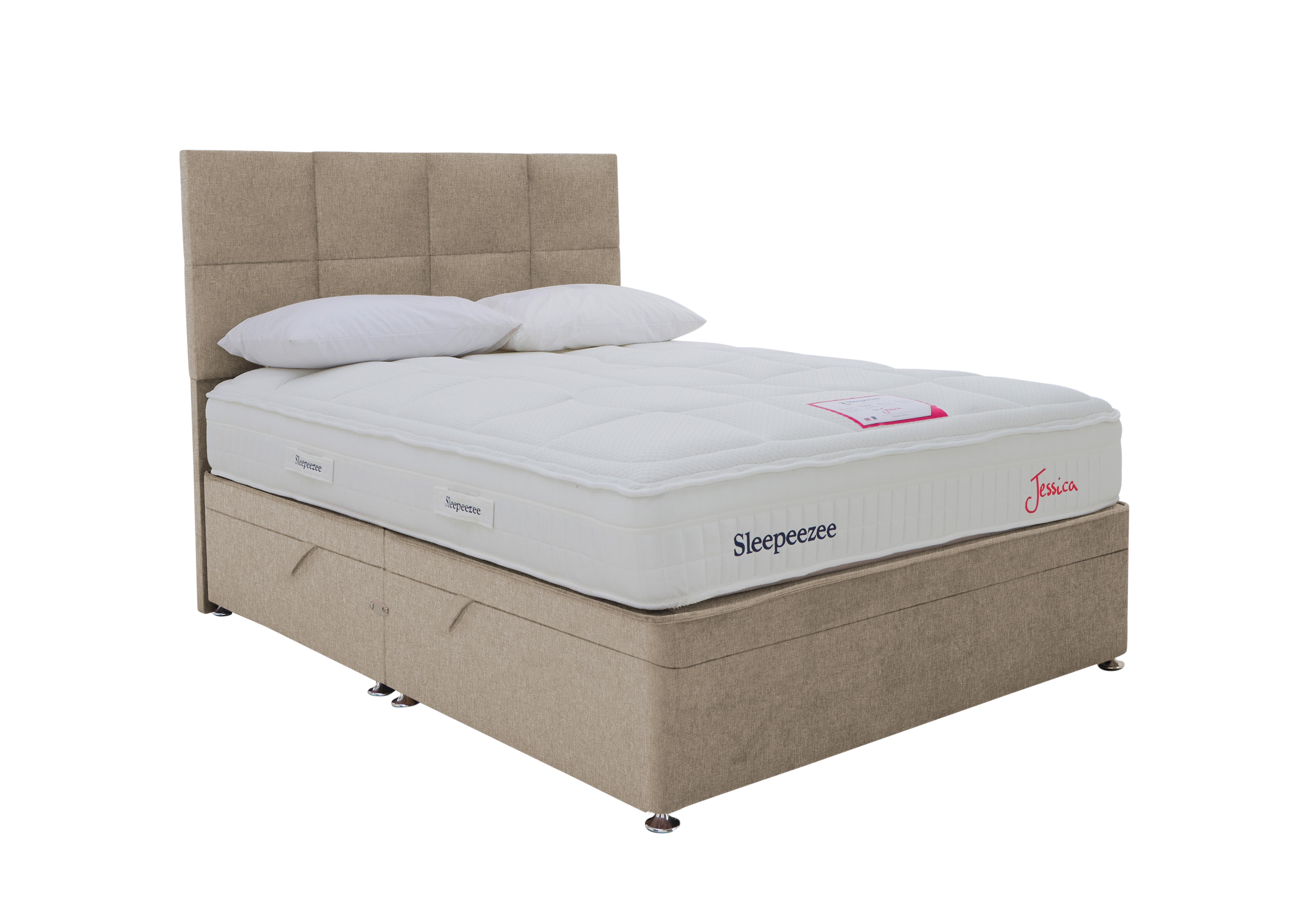 Jessica Side Ottoman Divan Set in Tweed 901 Biscuit on Furniture Village