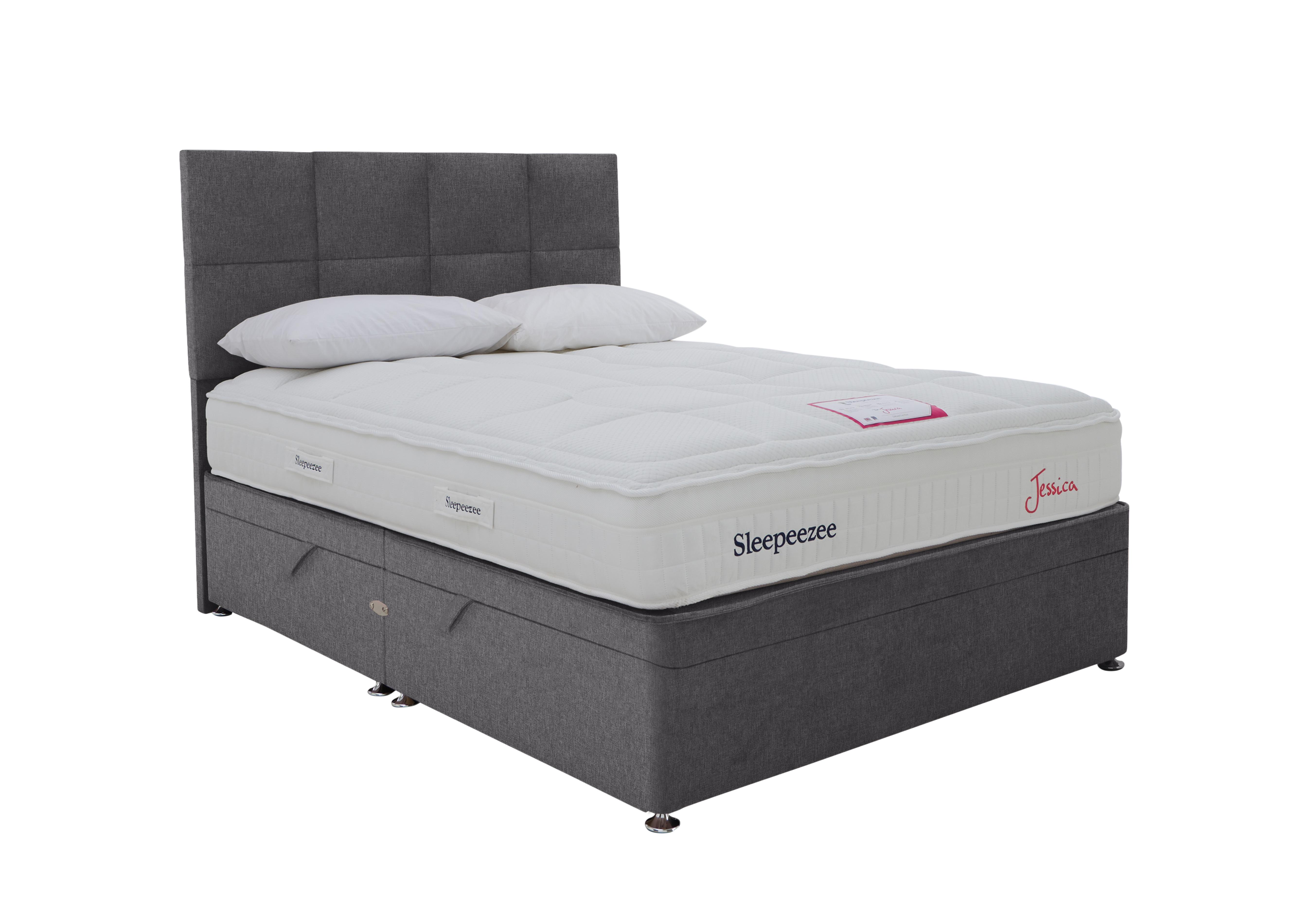 Jessica Side Ottoman Divan Set in Weave Pewter on Furniture Village