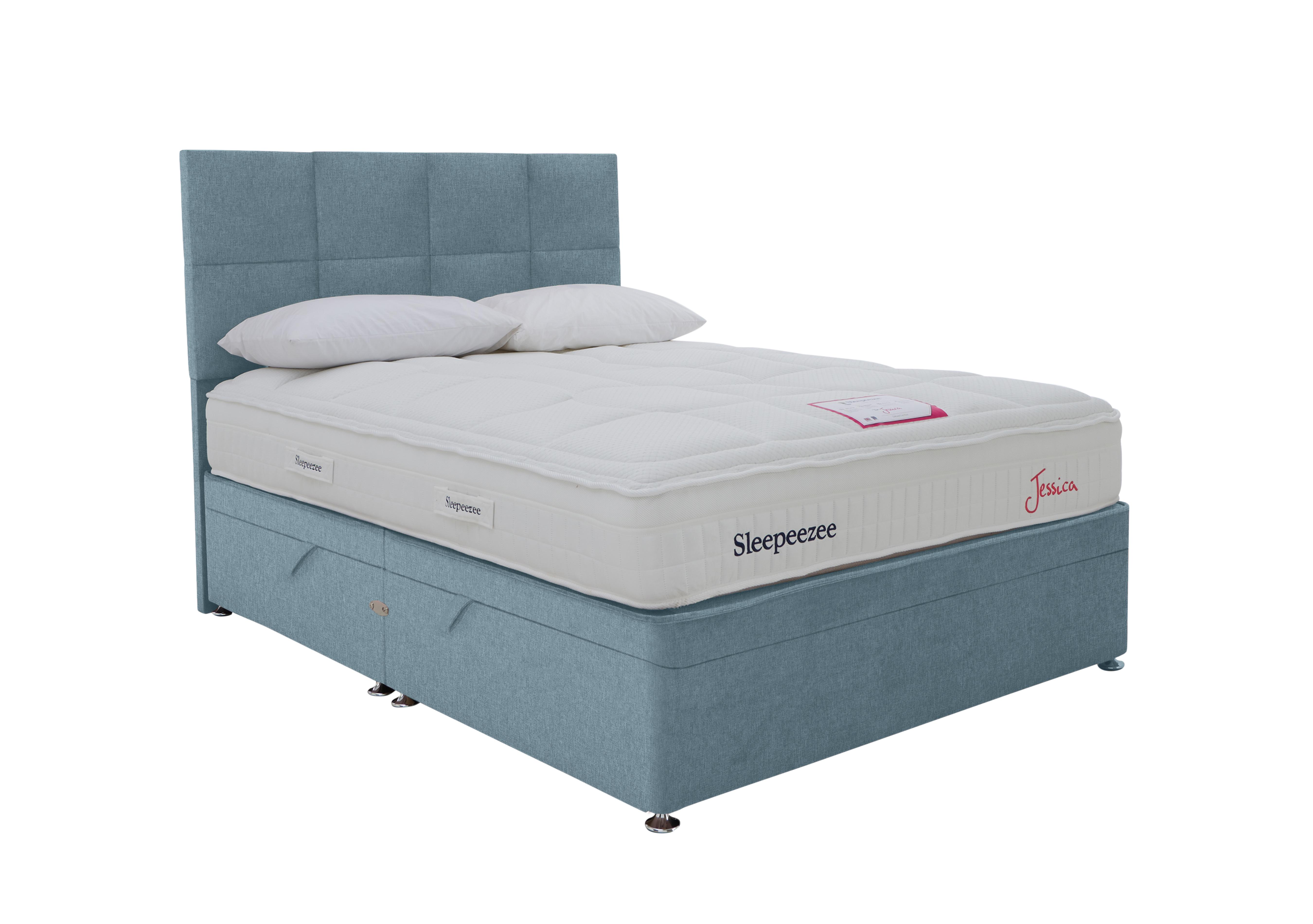 Jessica Side Ottoman Divan Set in Weave Teal on Furniture Village