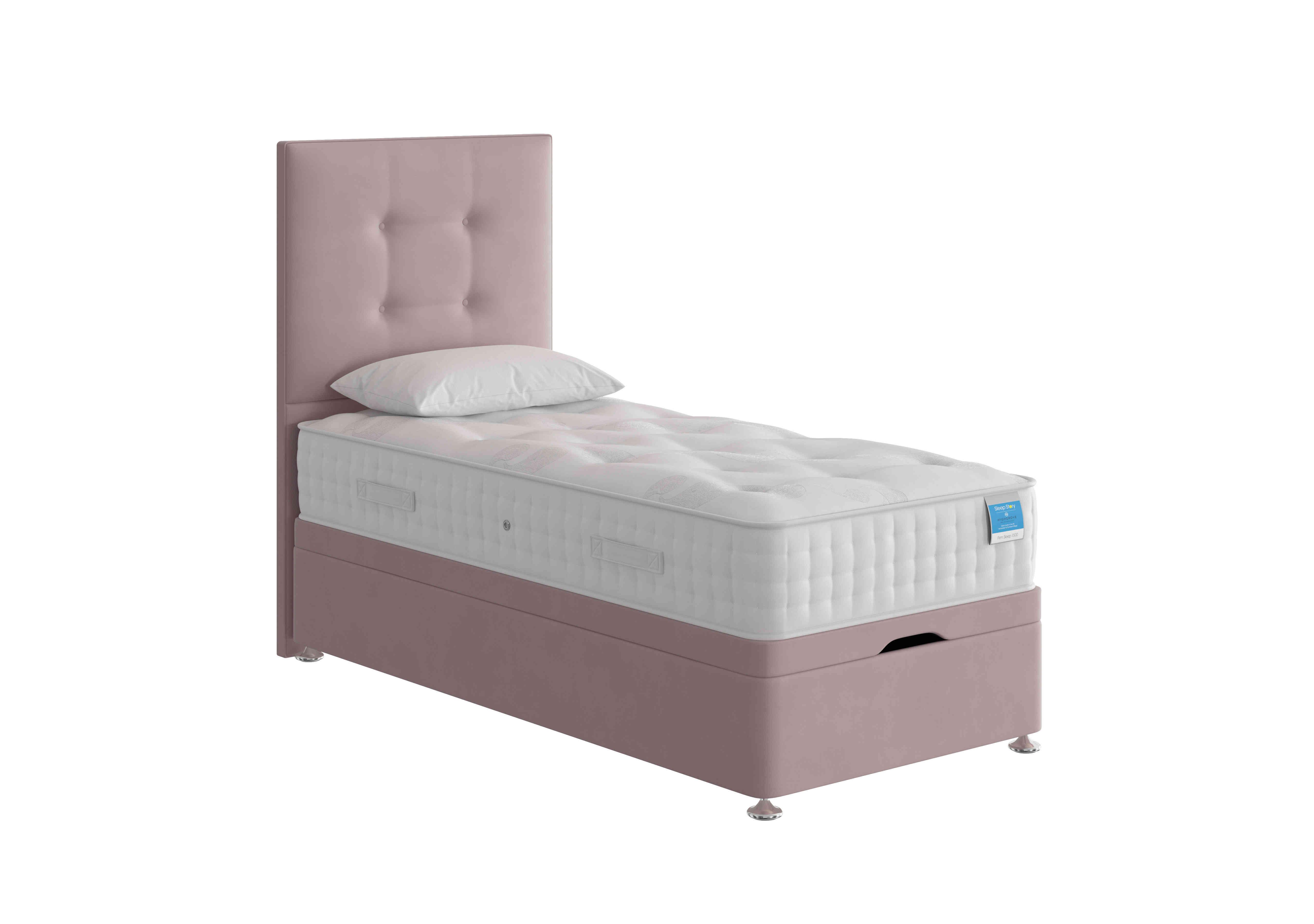 Firm Sleep 1500 End Ottoman Divan Set in Plush Lilac on Furniture Village