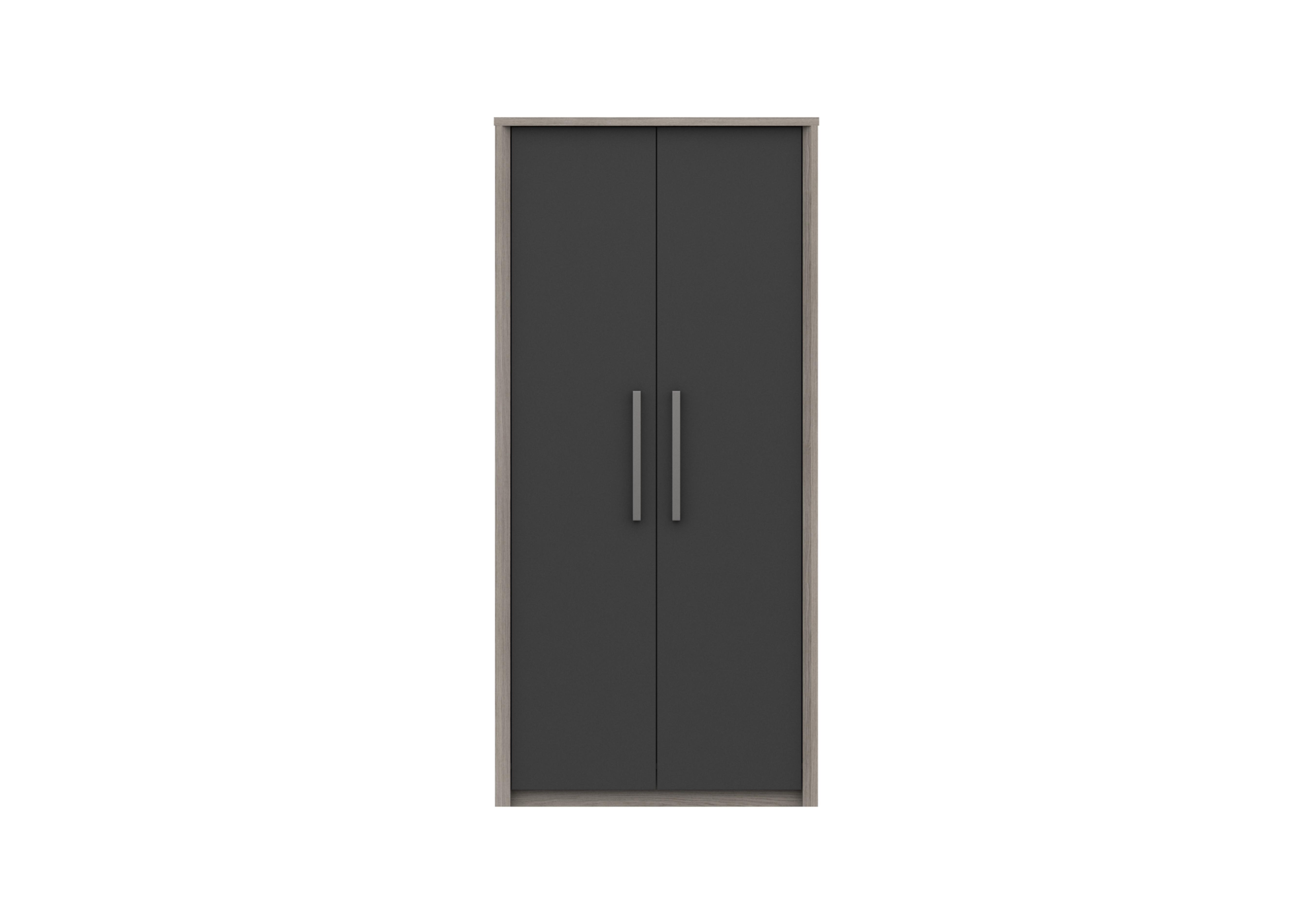 Euston 2 Door Wardrobe in Grey Oak / Graphite Gloss on Furniture Village