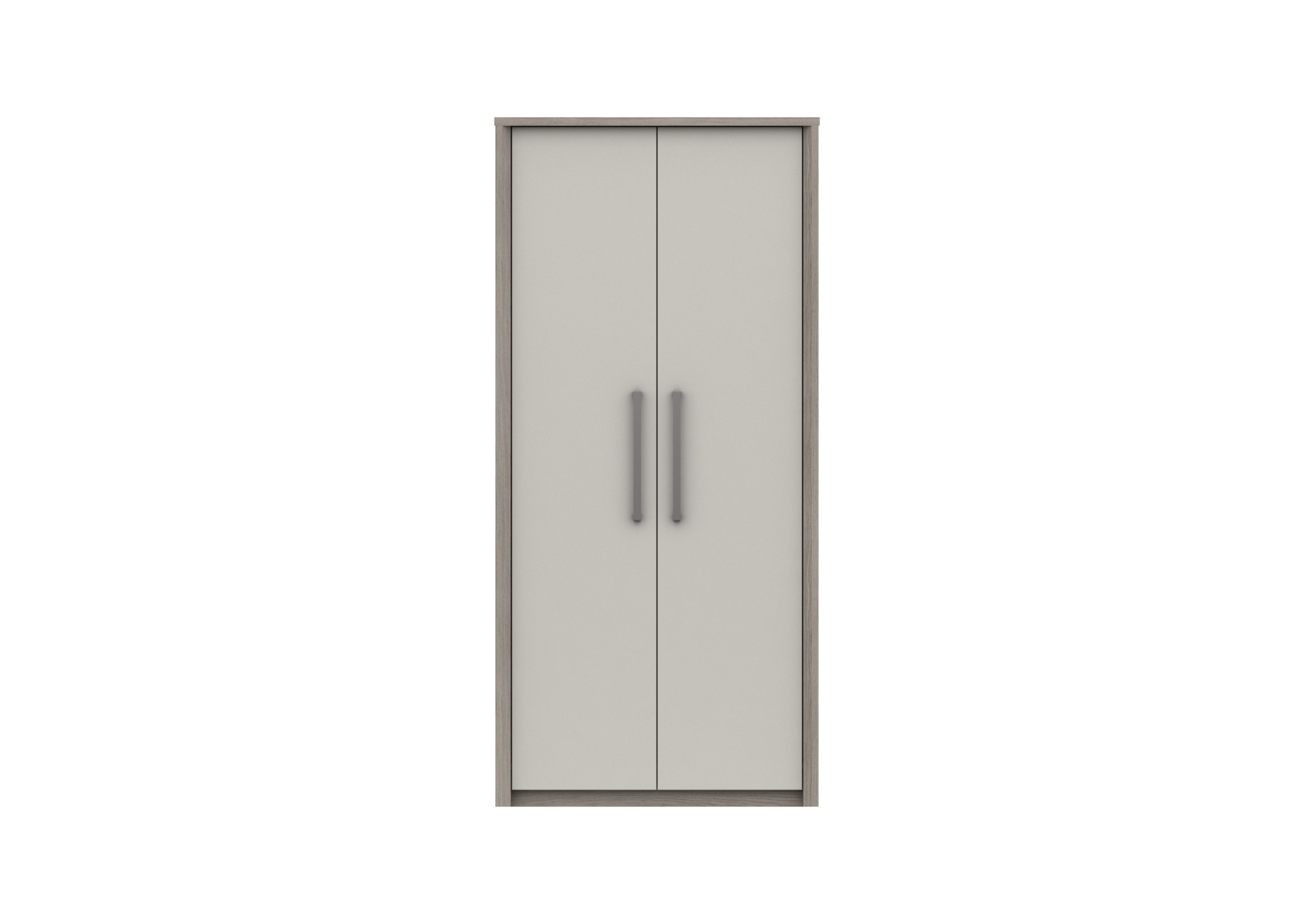 Euston 2 Door Wardrobe in Grey Oak / White Grey Gloss on Furniture Village