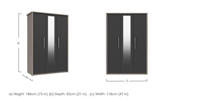 Euston 3 Door Wardrobe with Mirror in  on Furniture Village
