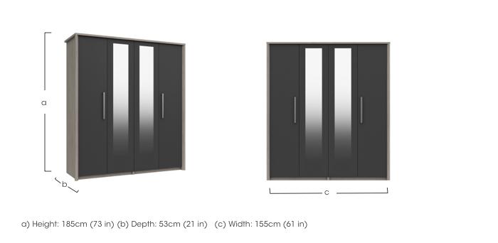 Euston 4 Door Wardrobe with Mirrors in  on Furniture Village