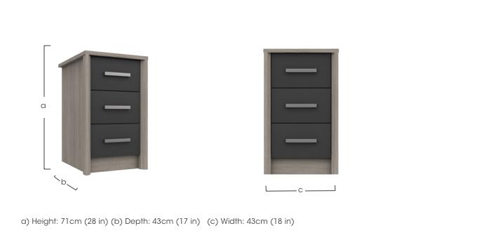Euston 3 Drawer Bedside Chest in  on Furniture Village