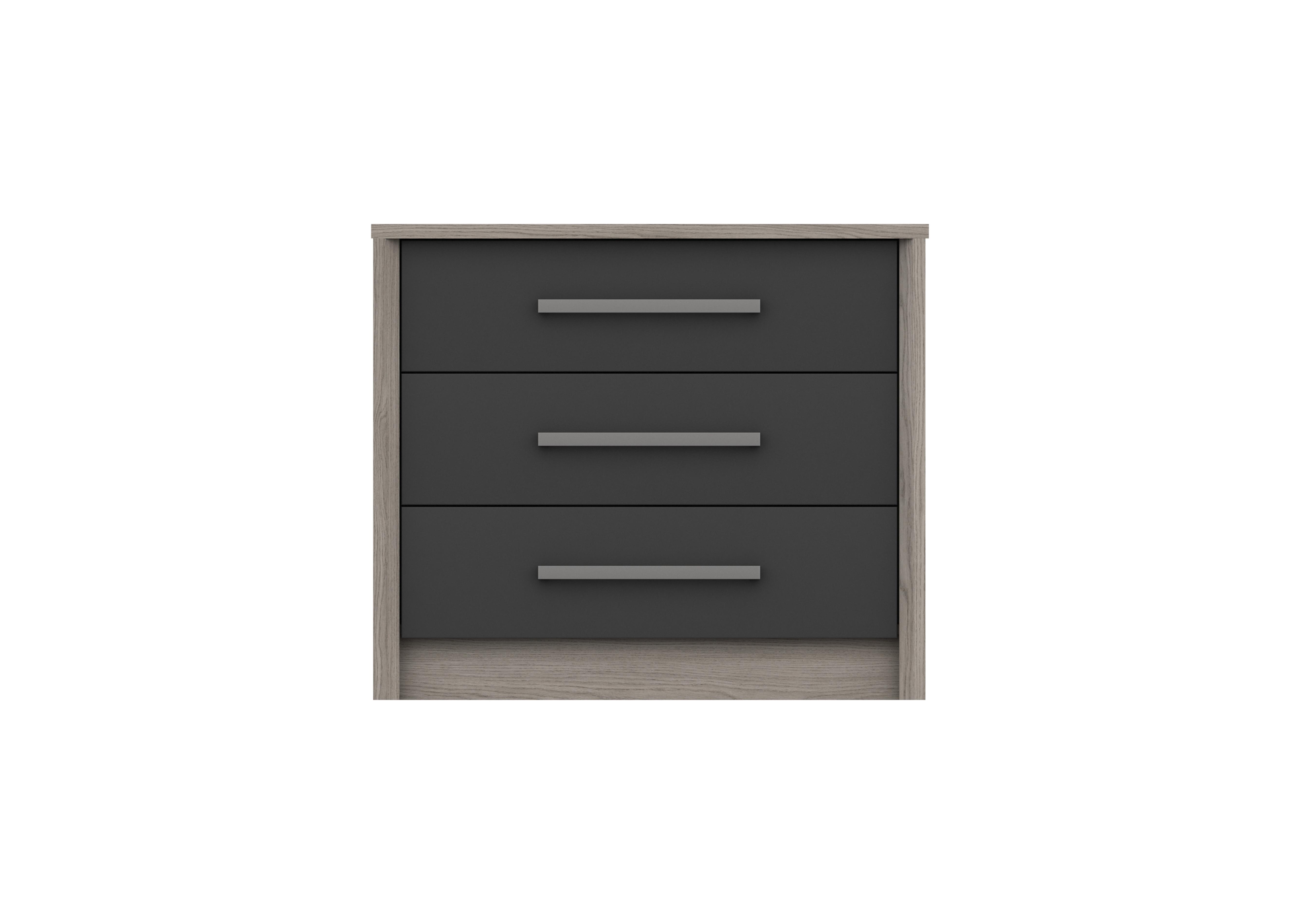 Euston 3 Drawer Chest in Grey Oak / Graphite Gloss on Furniture Village