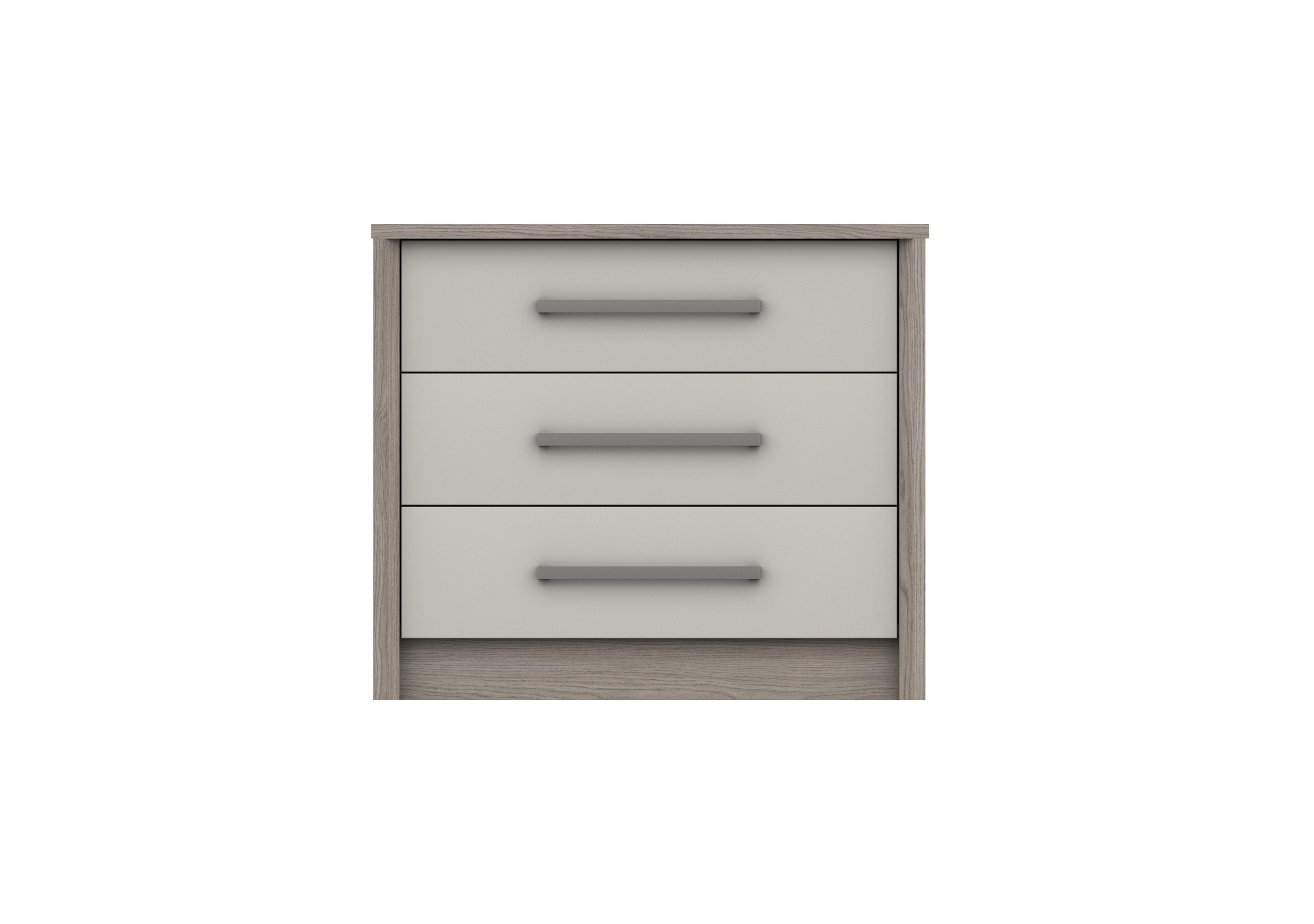 Euston 3 Drawer Chest in Grey Oak / White Grey Gloss on Furniture Village