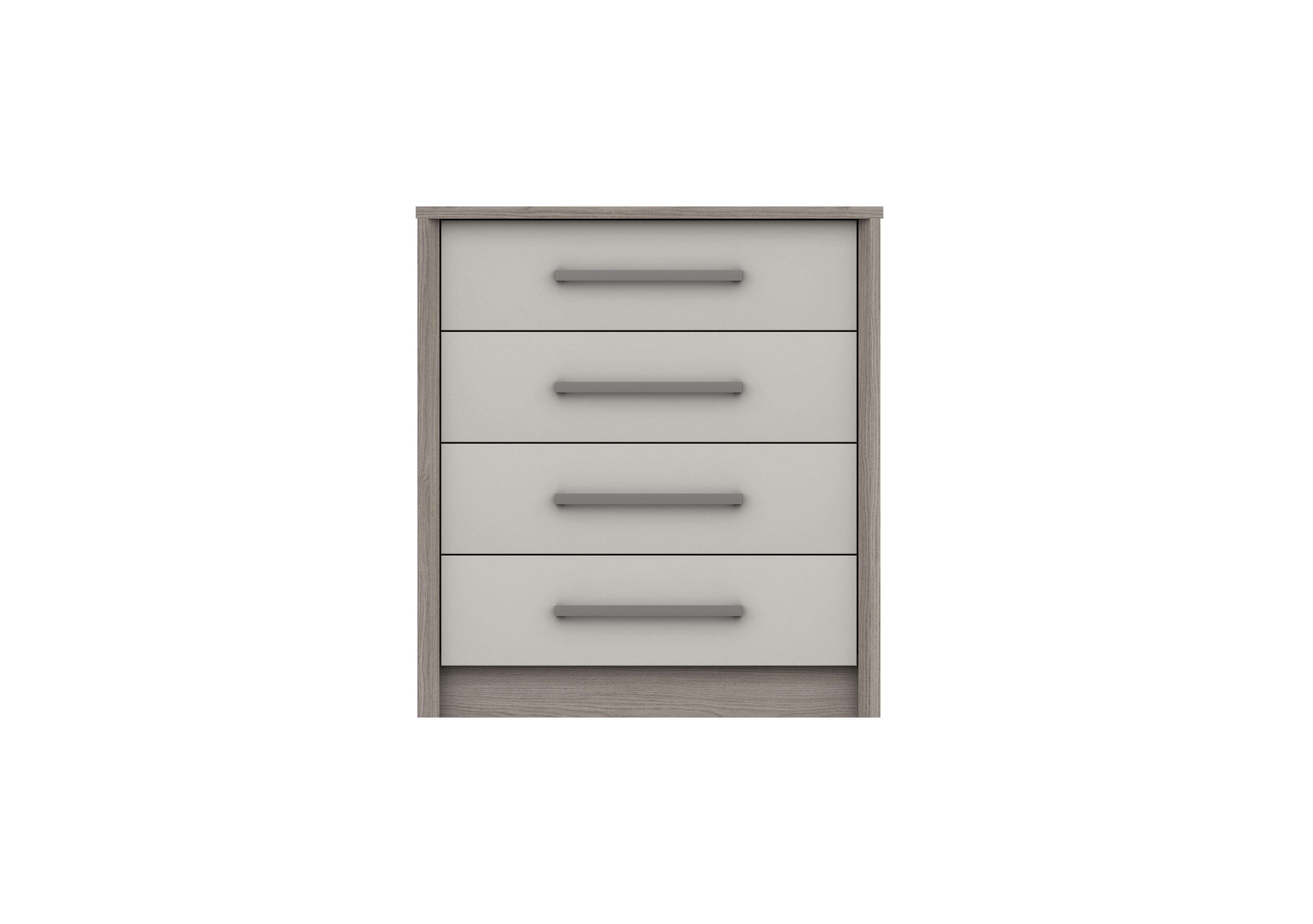 Euston 4 Drawer Chest in Grey Oak / White Grey Gloss on Furniture Village