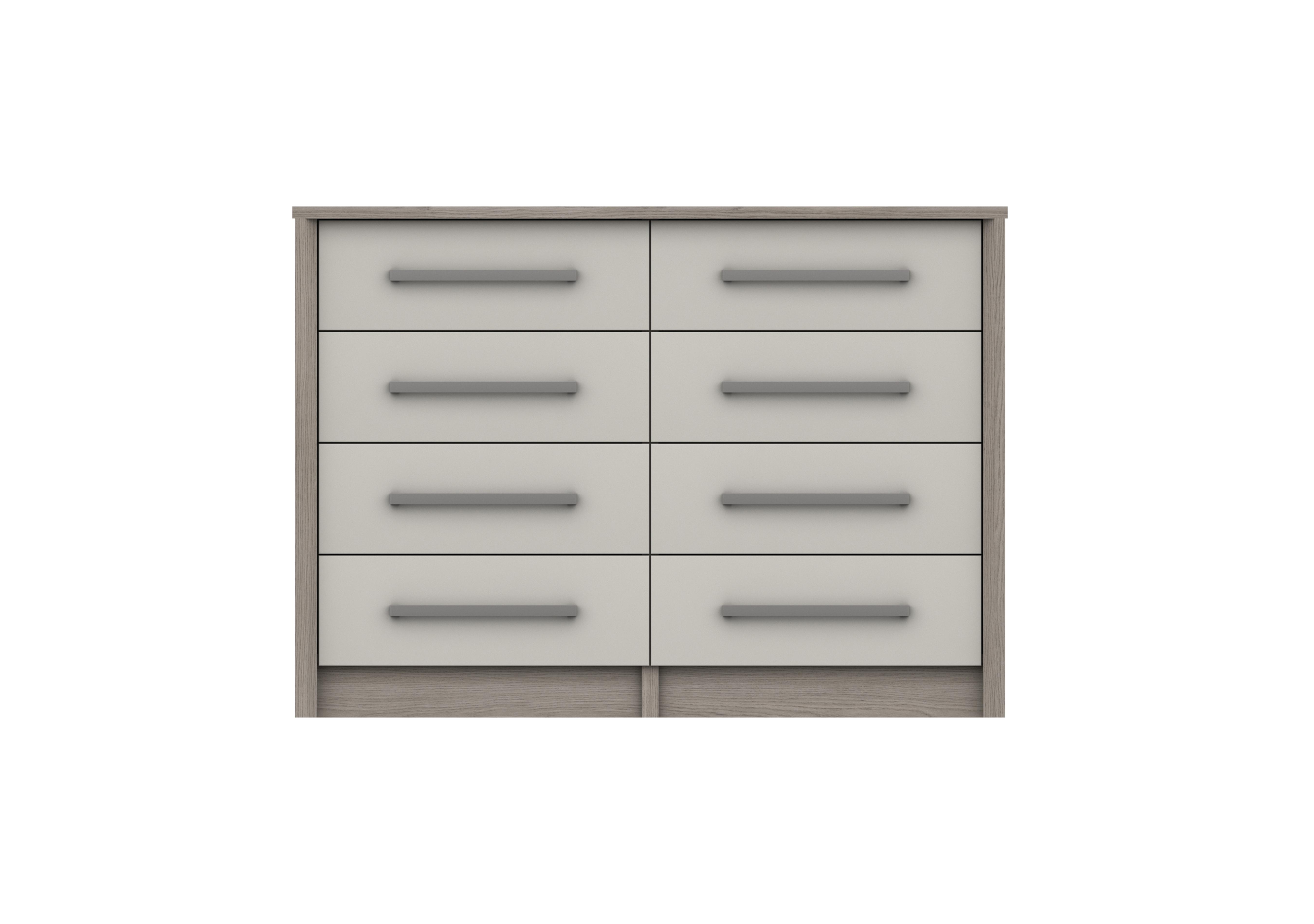 Euston 8 Drawer Wide Chest in Grey Oak / White Grey Gloss on Furniture Village