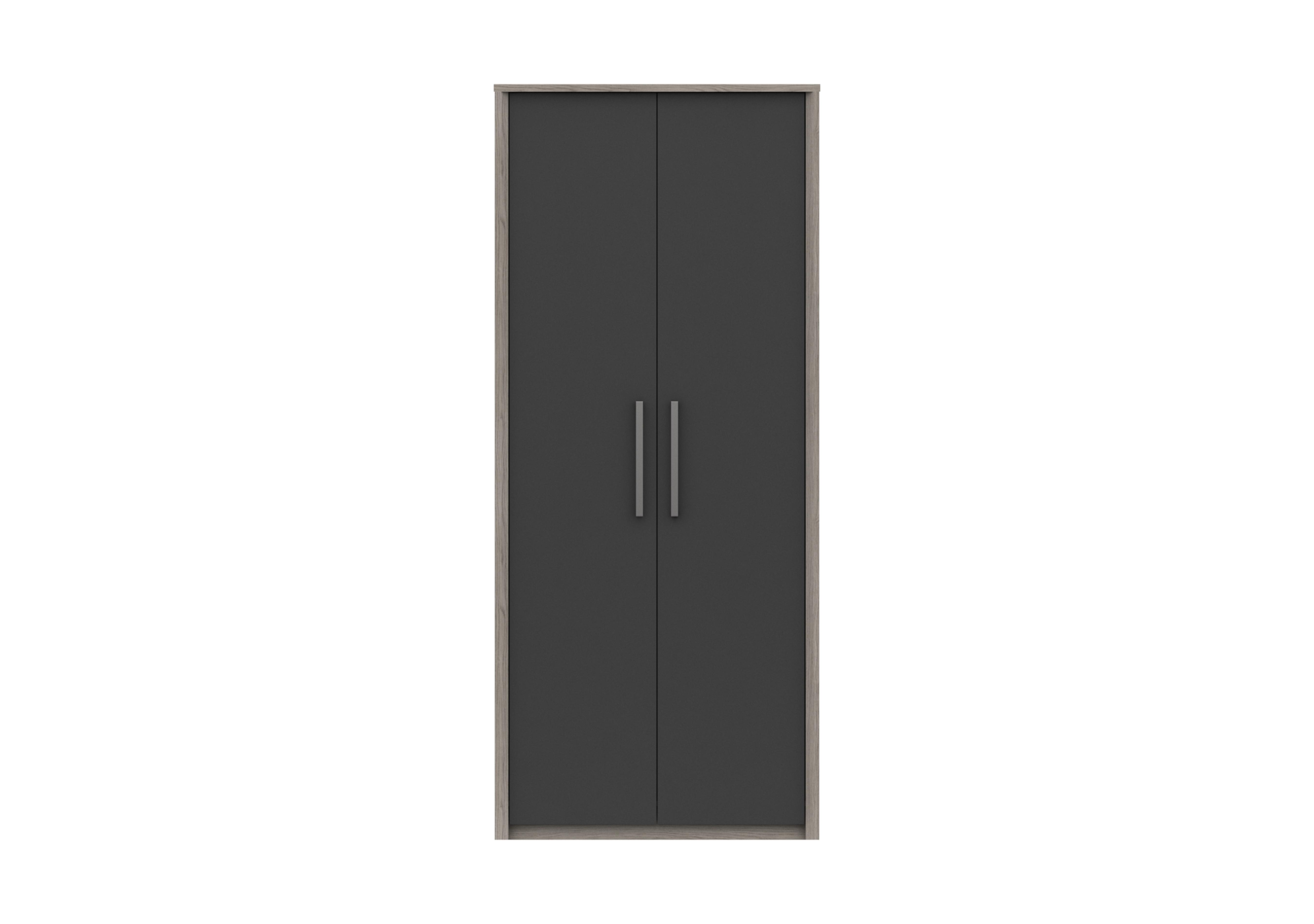 Euston 2 Door Tall Wardrobe in Grey Oak / Graphite Gloss on Furniture Village