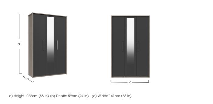 Euston 3 Door Tall Wardrobe with Mirrors in  on Furniture Village