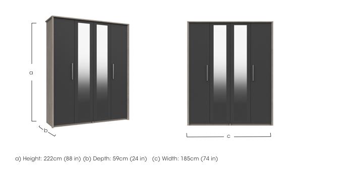 Euston 4 Door Tall Wardrobe with Mirrors in  on Furniture Village