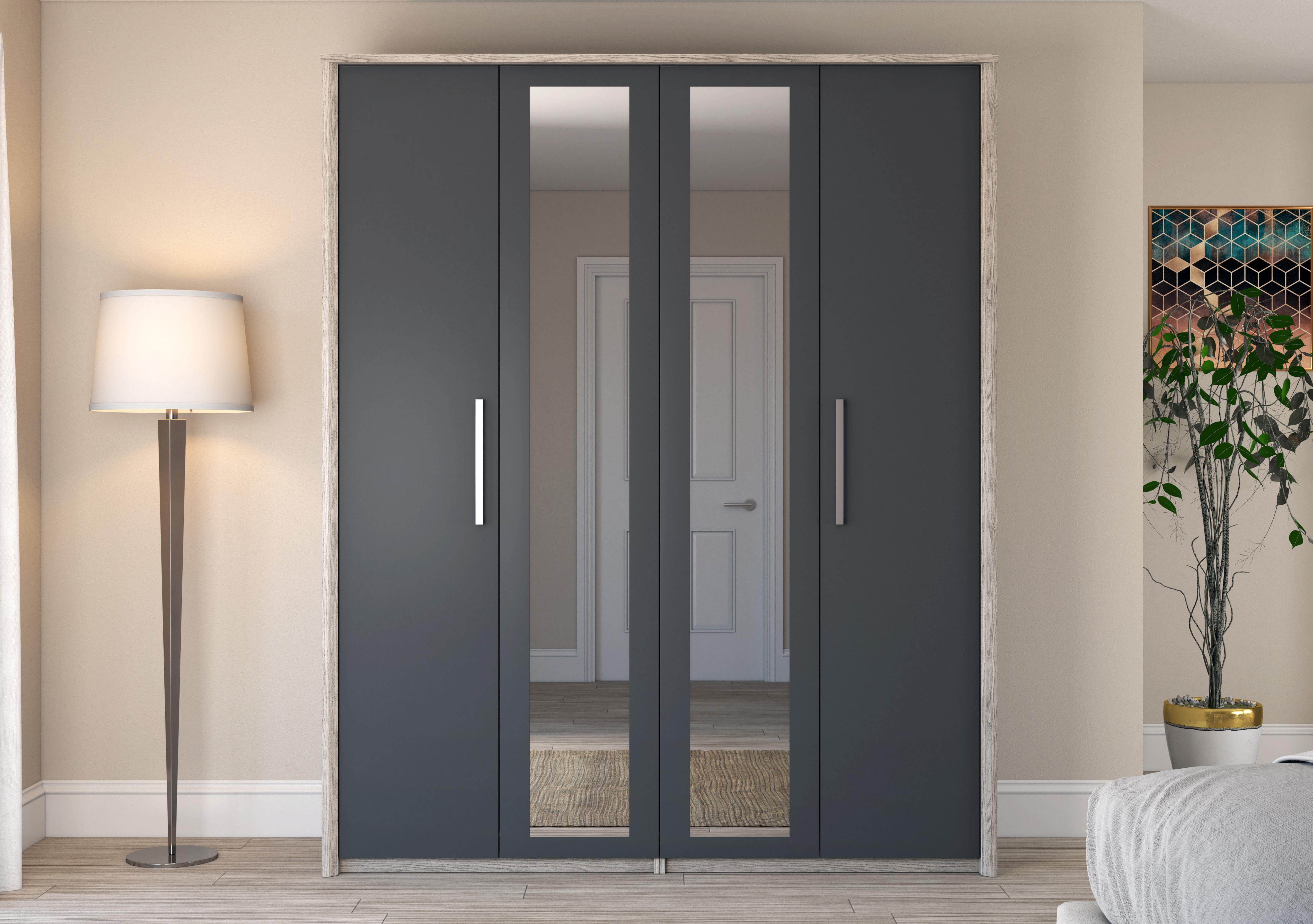 Euston 4 Door Tall Wardrobe with Mirrors in  on Furniture Village