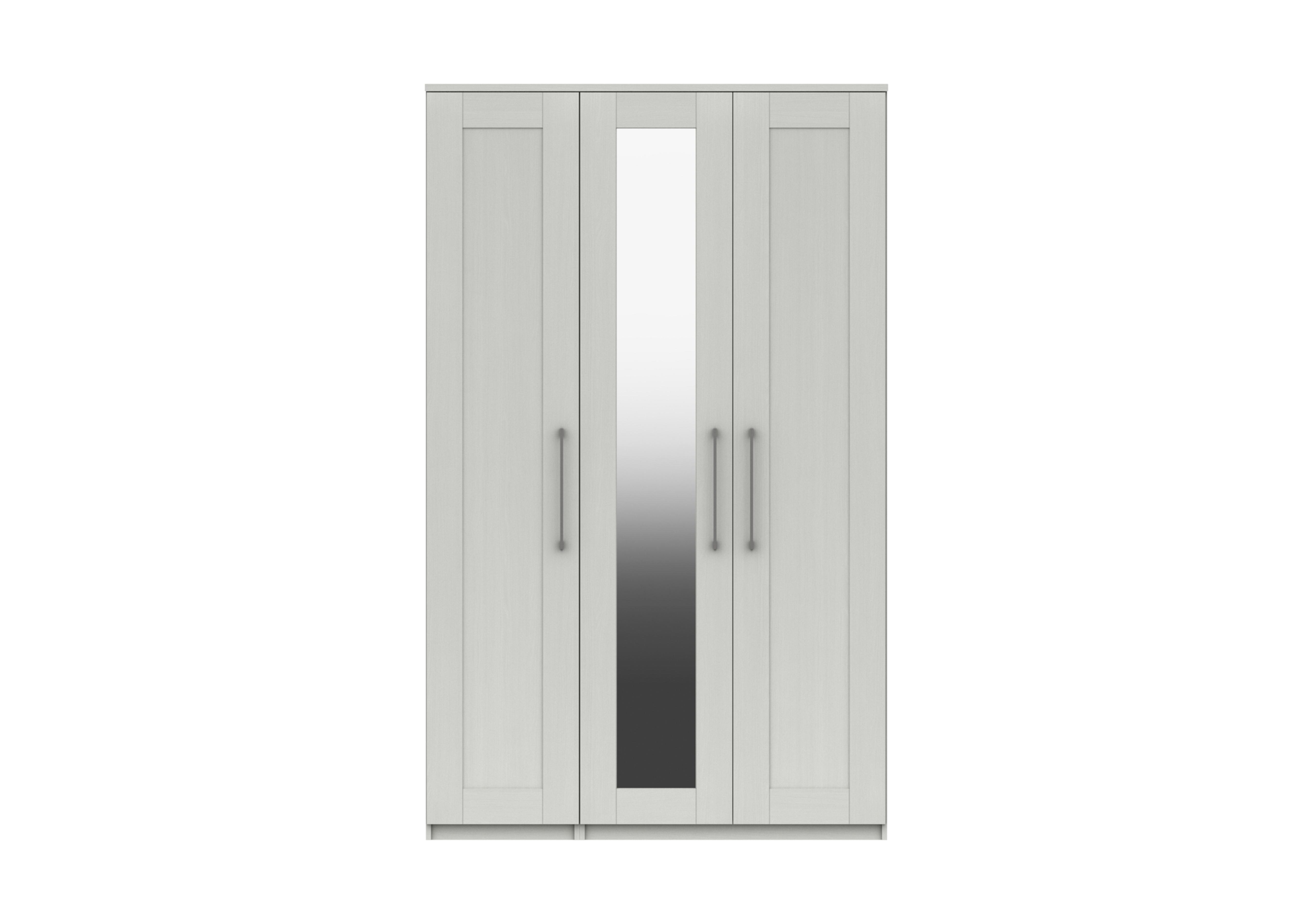 Fenchurch 3 Door Tall Wardrobe with Mirror in White on Furniture Village