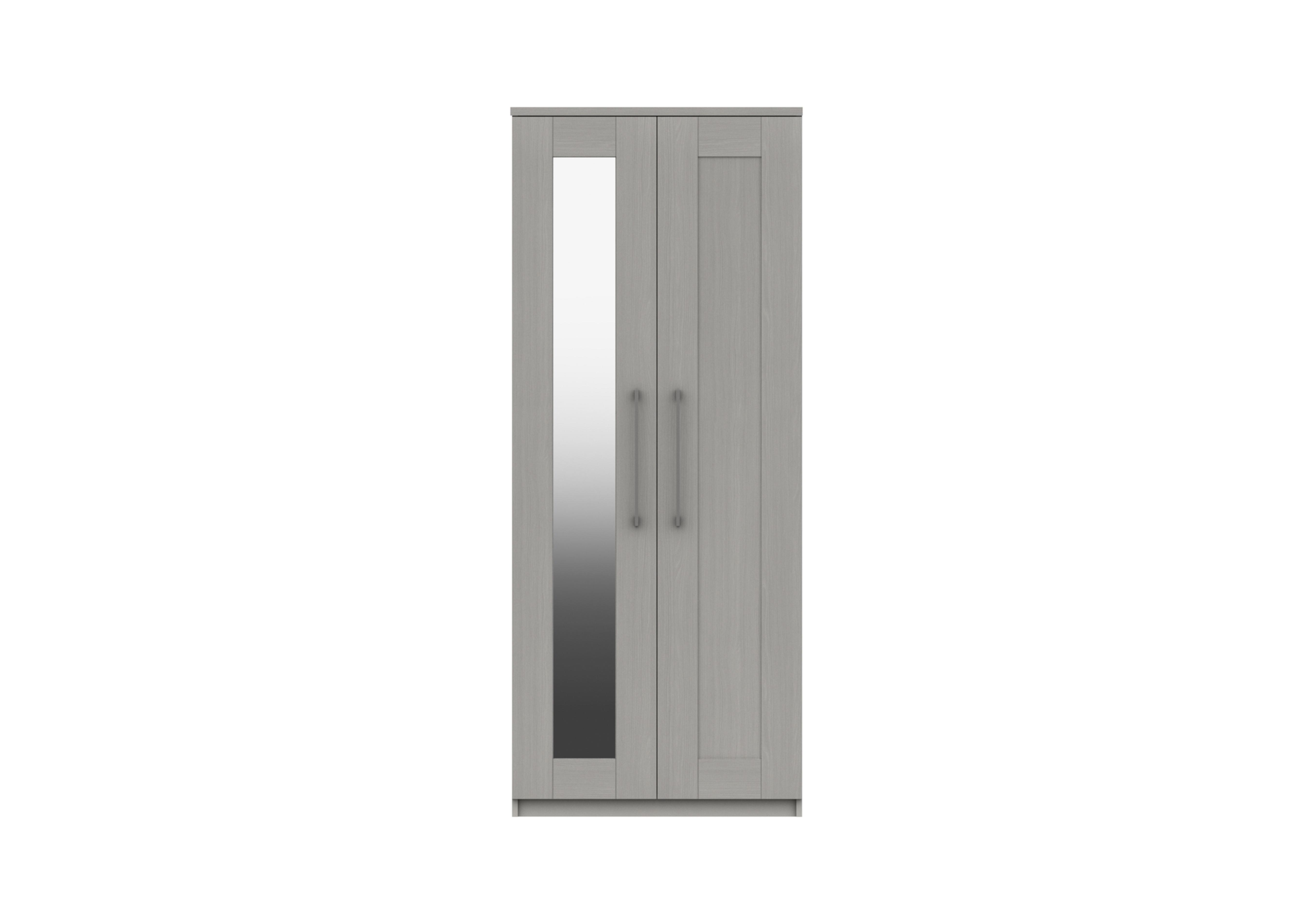 Fenchurch 2 Door Wardrobe with Mirror in Light Grey on Furniture Village