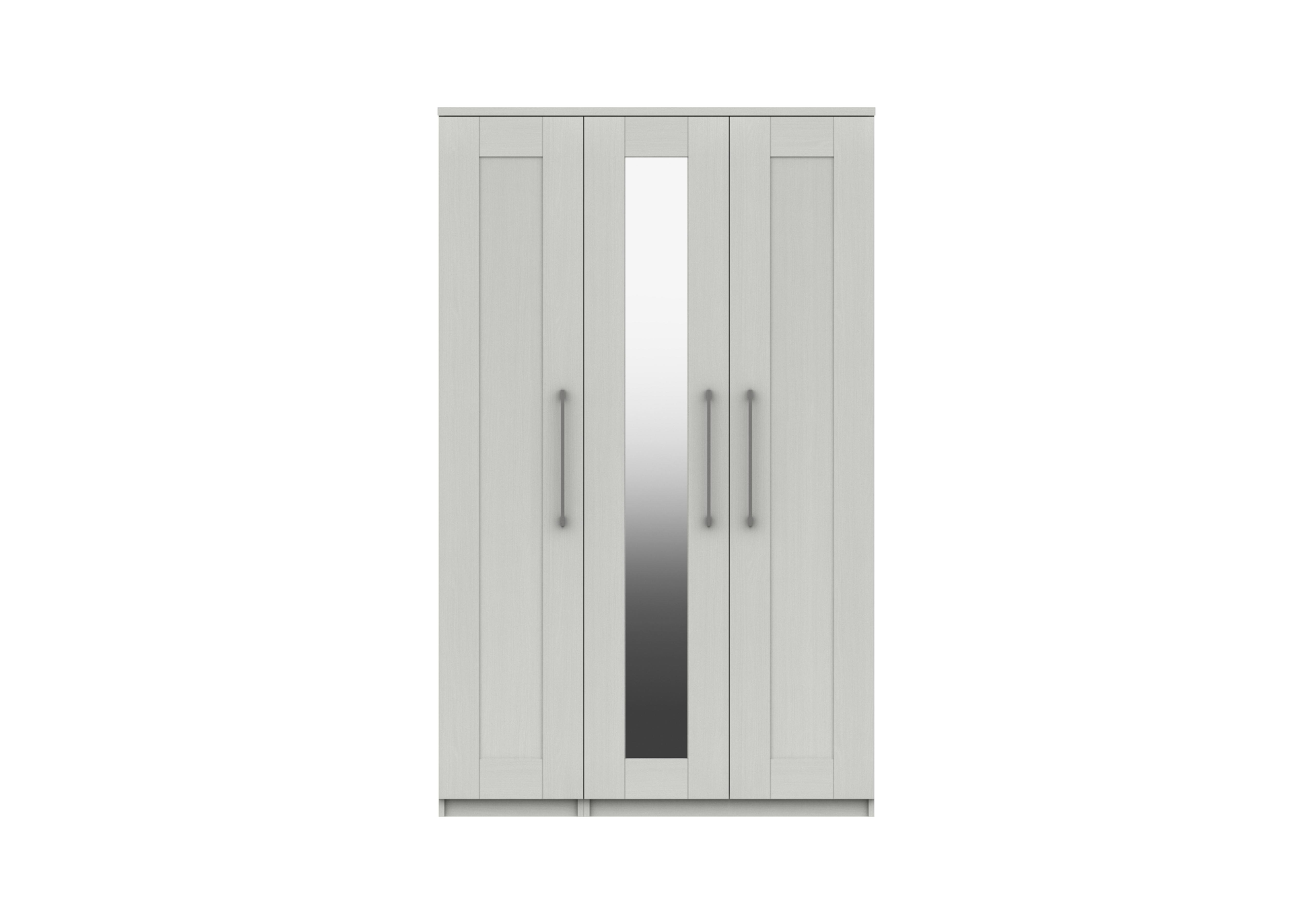 Fenchurch 3 Door Wardrobe with Mirror in White on Furniture Village