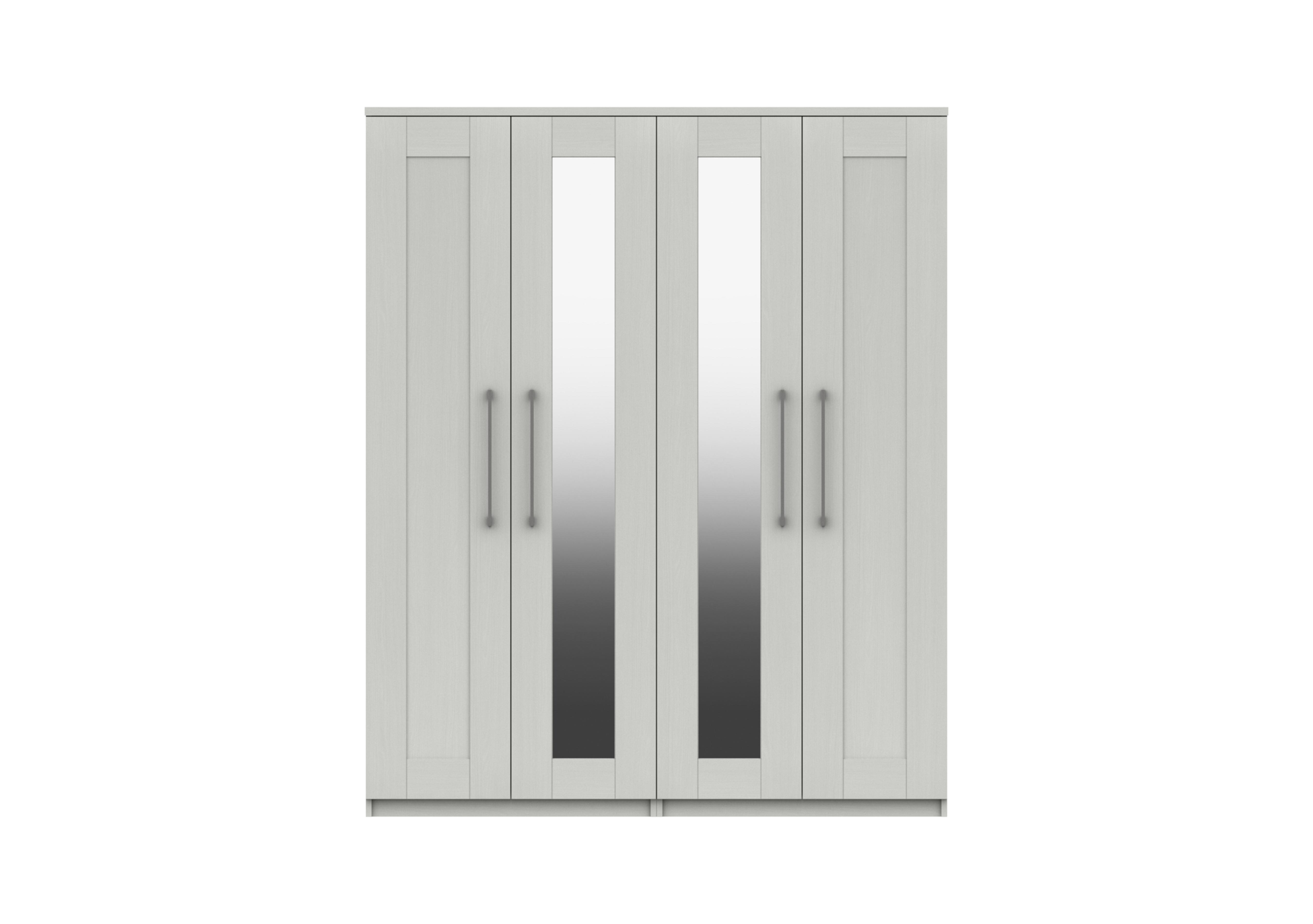 Fenchurch 4 Door Wardrobe with Mirrors in White on Furniture Village