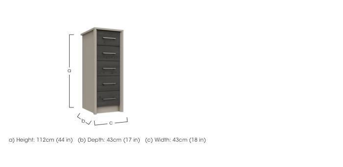 Paddington 5 Drawer Narrow Chest in  on Furniture Village