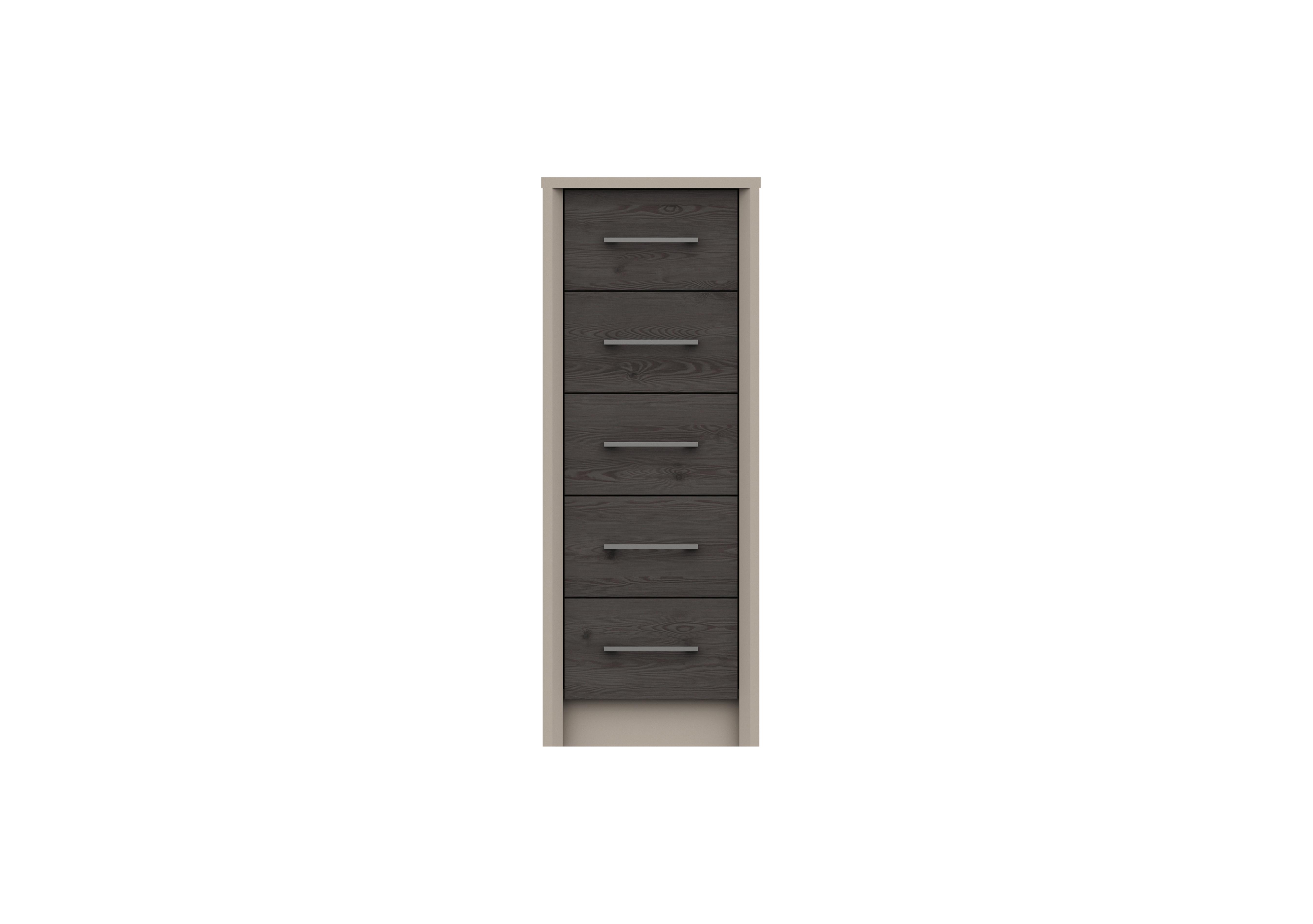 Paddington 5 Drawer Narrow Chest in Fired Earth/Anthracite Larch on Furniture Village