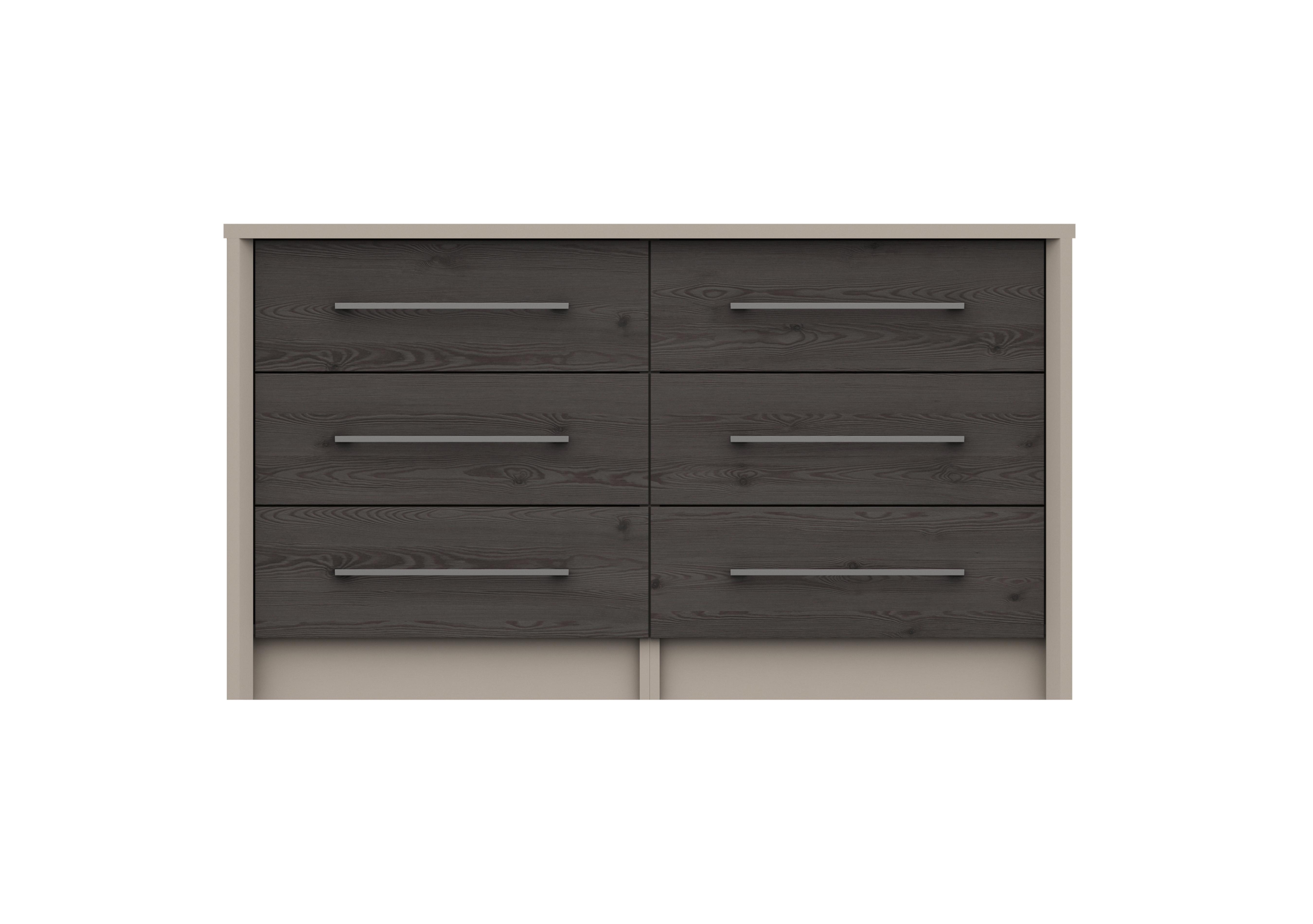Paddington 6 Drawer Wide Chest in Fired Earth/Anthracite Larch on Furniture Village