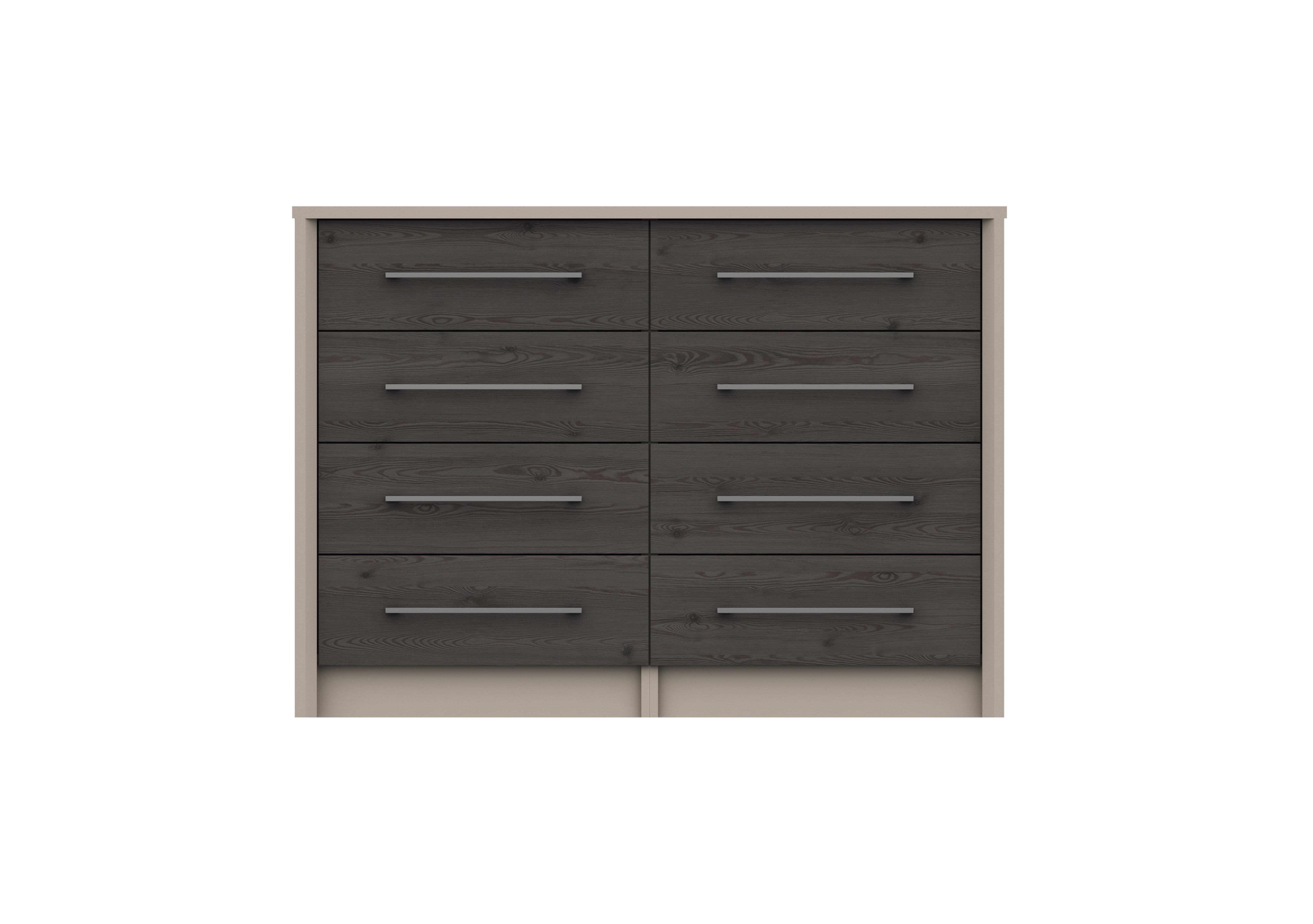 Paddington 8 Drawer Wide Chest in Fired Earth/Anthracite Larch on Furniture Village
