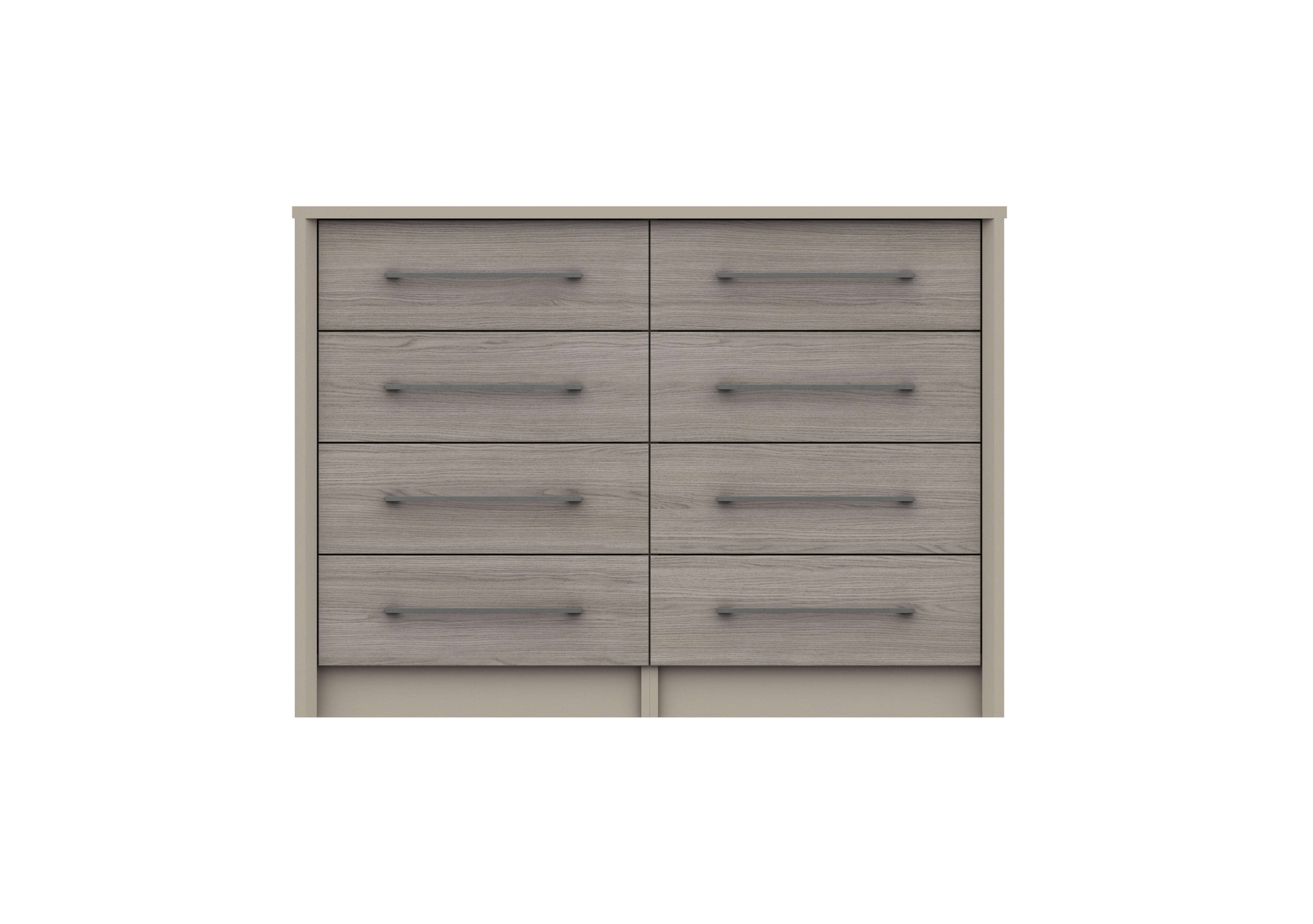Paddington 8 Drawer Wide Chest in Fired Earth/Grey Oak on Furniture Village