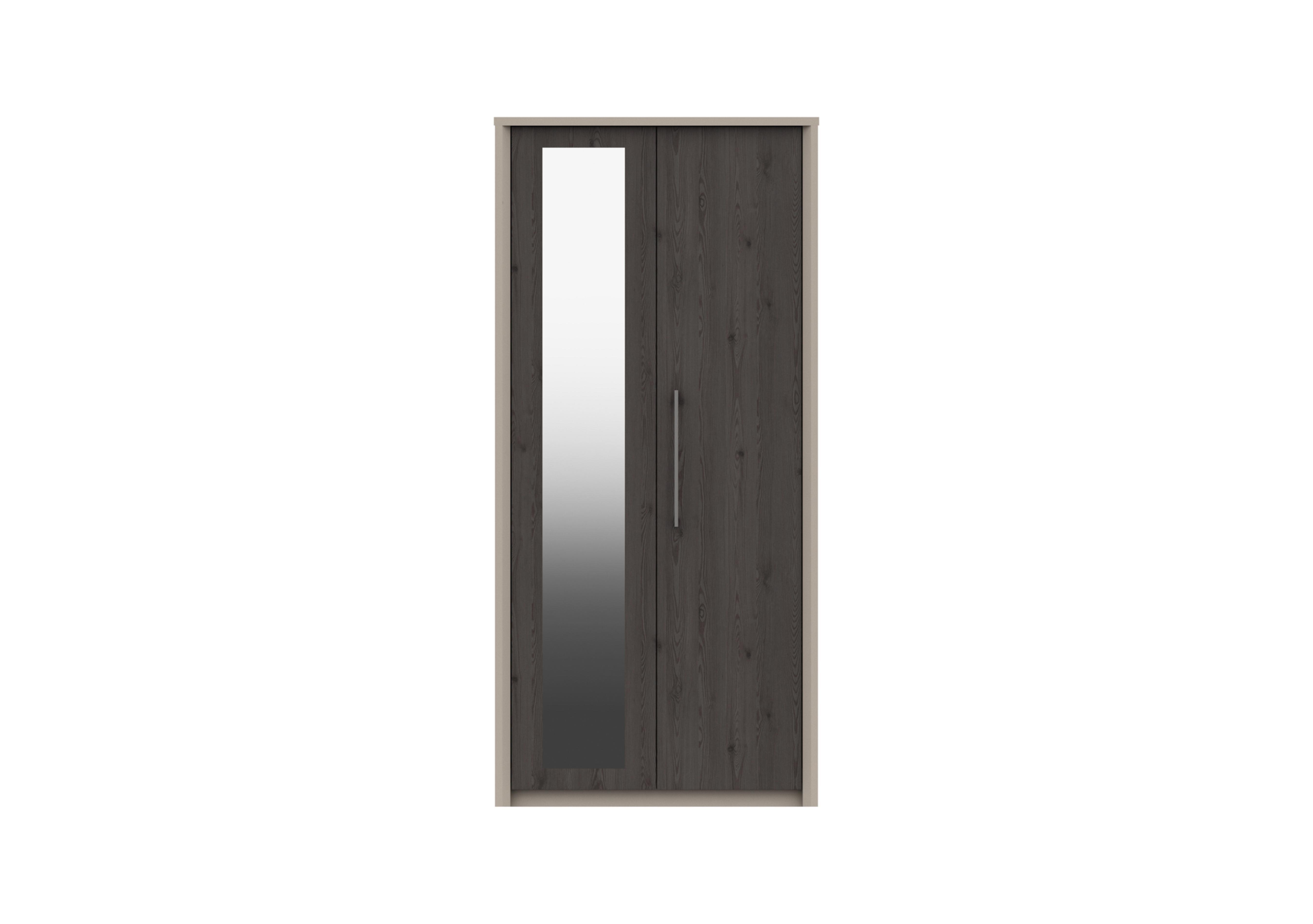 Paddington 2 Door Wardrobe with Mirror in Fired Earth/Anthracite Larch on Furniture Village