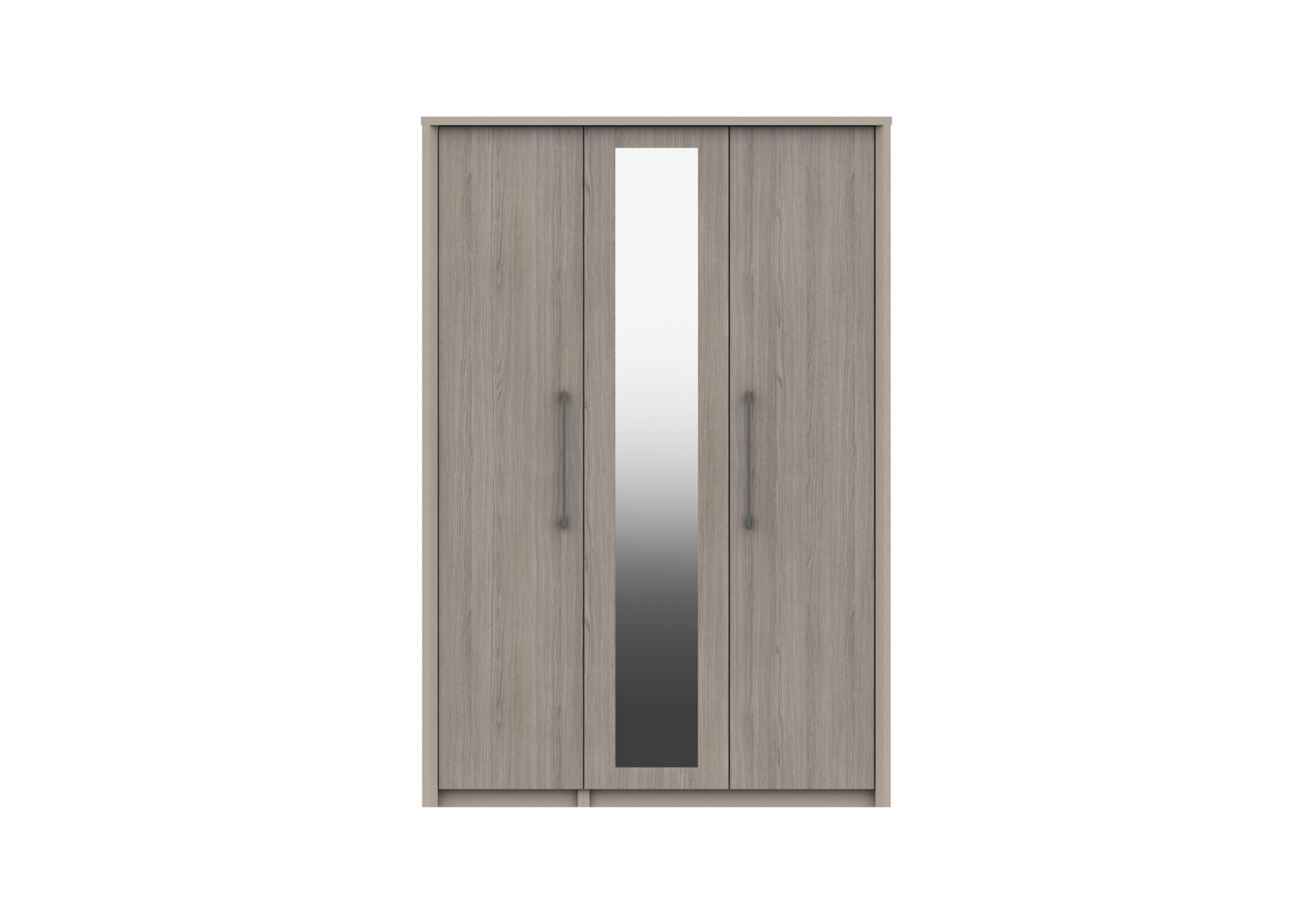 Paddington 3 Door Wardrobe with Mirror in Fired Earth/Grey Oak on Furniture Village