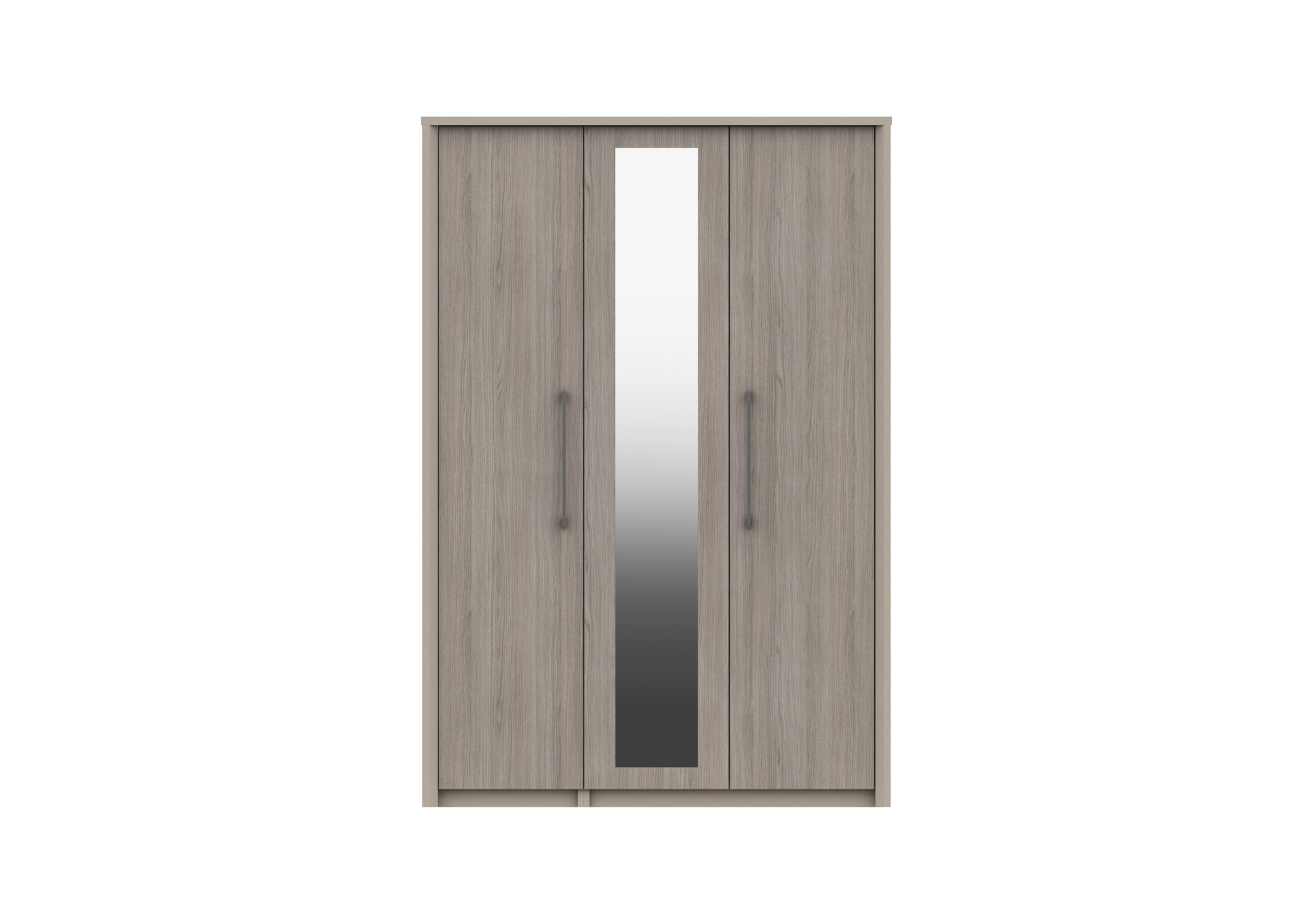 Paddington 3 Door Wardrobe with Mirror in Fired Earth/Grey Oak on Furniture Village