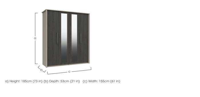 Paddington 4 Door Wardrobe with Mirrors in  on Furniture Village