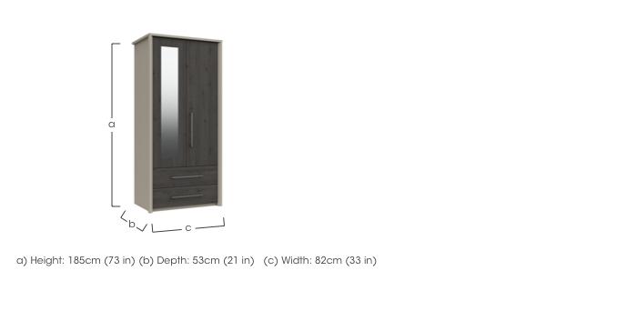 Paddington 2 Door 2 Drawer Wardrobe with Mirror in  on Furniture Village