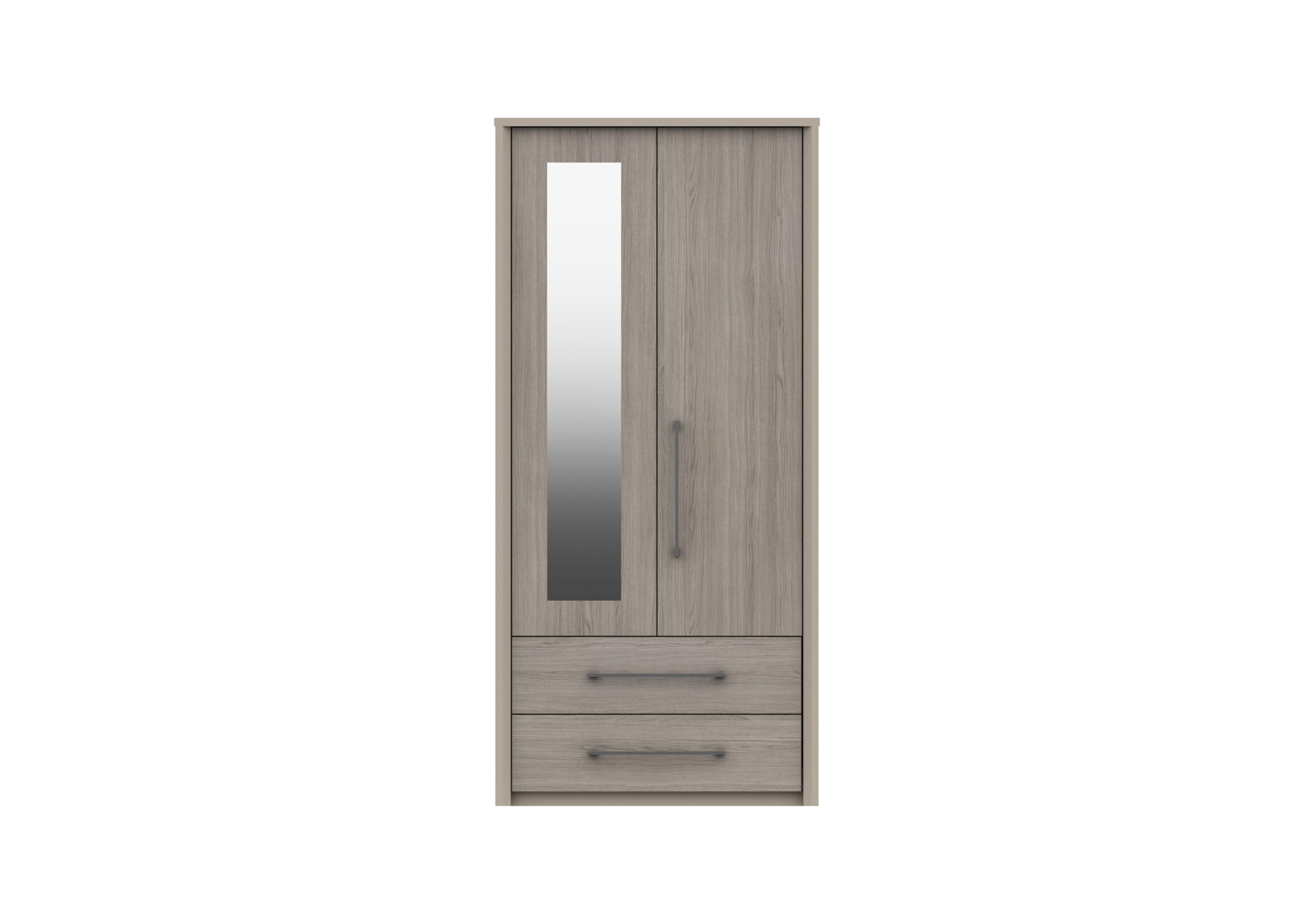 Paddington 2 Door 2 Drawer Wardrobe with Mirror in Fired Earth/Grey Oak on Furniture Village