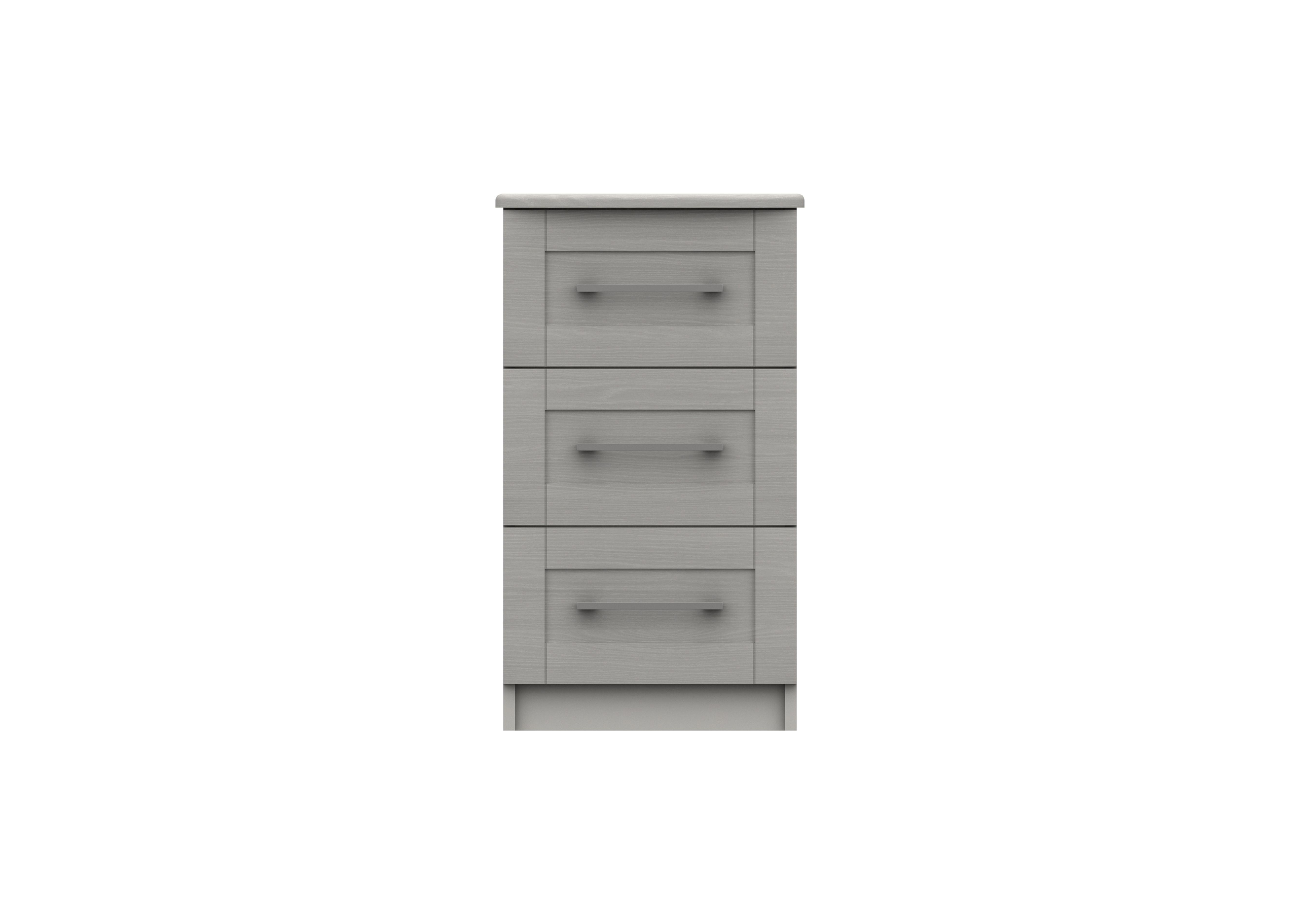 Fenchurch 3 Drawer Bedside Chest in Light Grey on Furniture Village