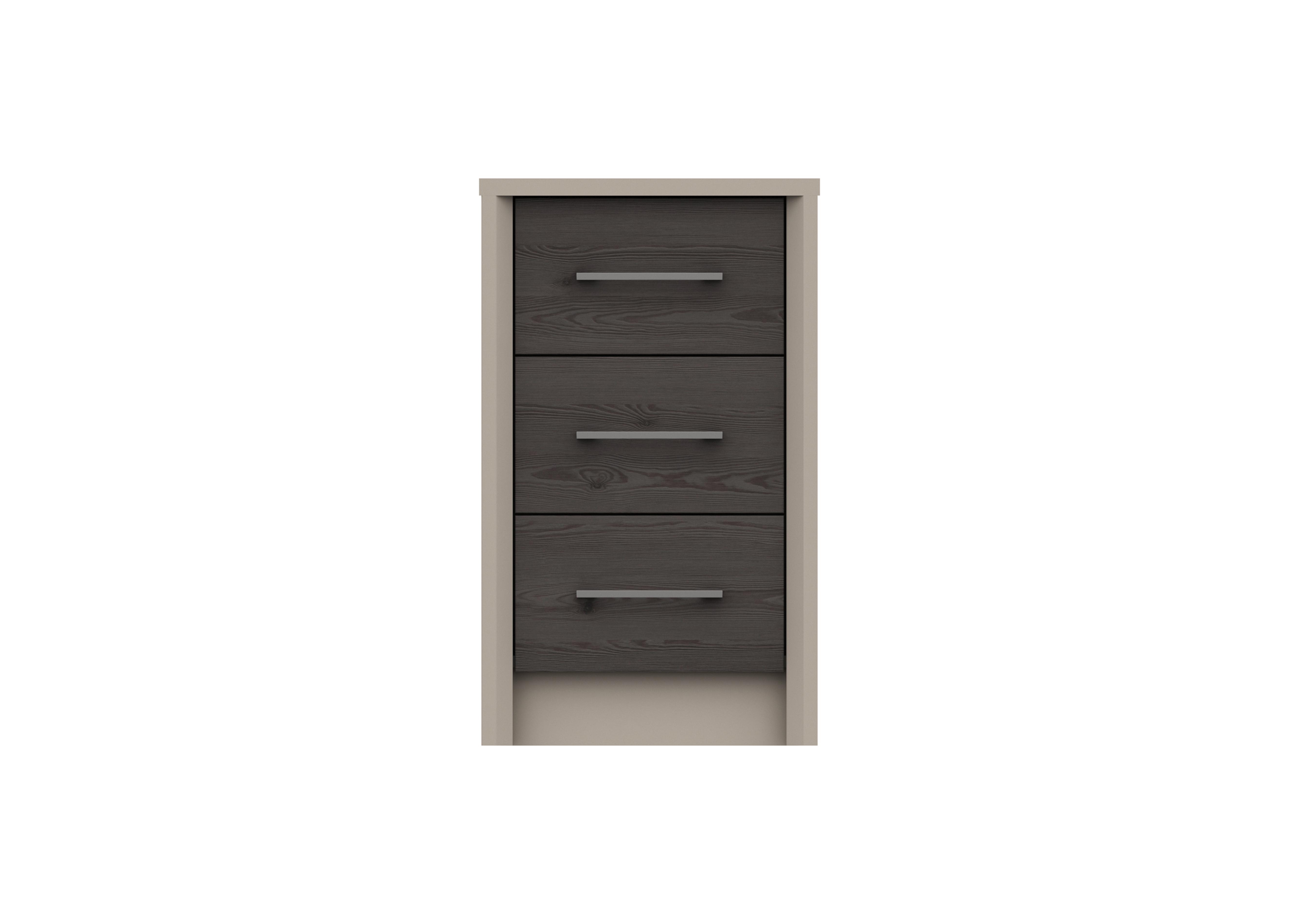 Paddington 3 Drawer Bedside Chest in Fired Earth/Anthracite Larch on Furniture Village