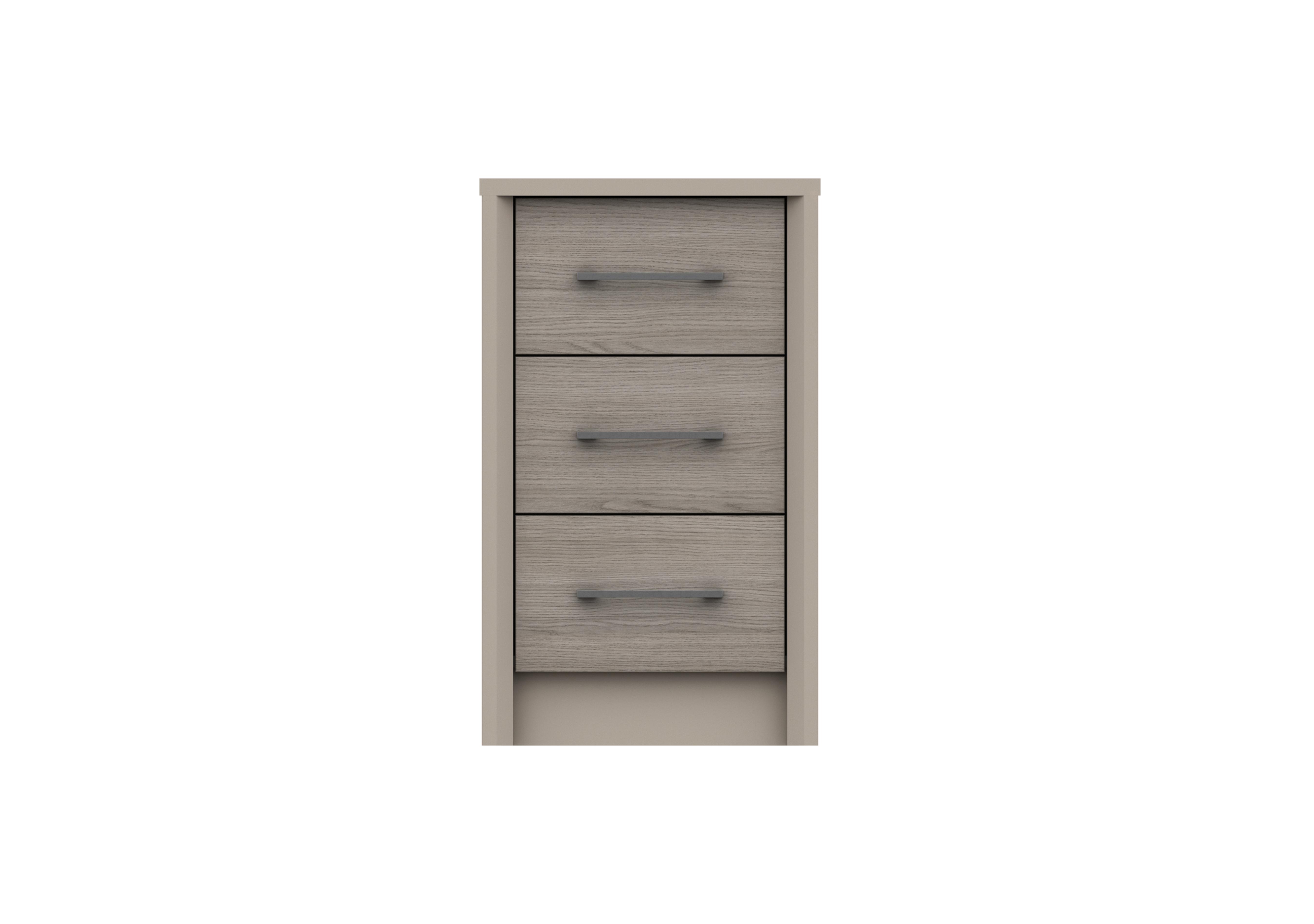 Paddington 3 Drawer Bedside Chest in Fired Earth/Grey Oak on Furniture Village